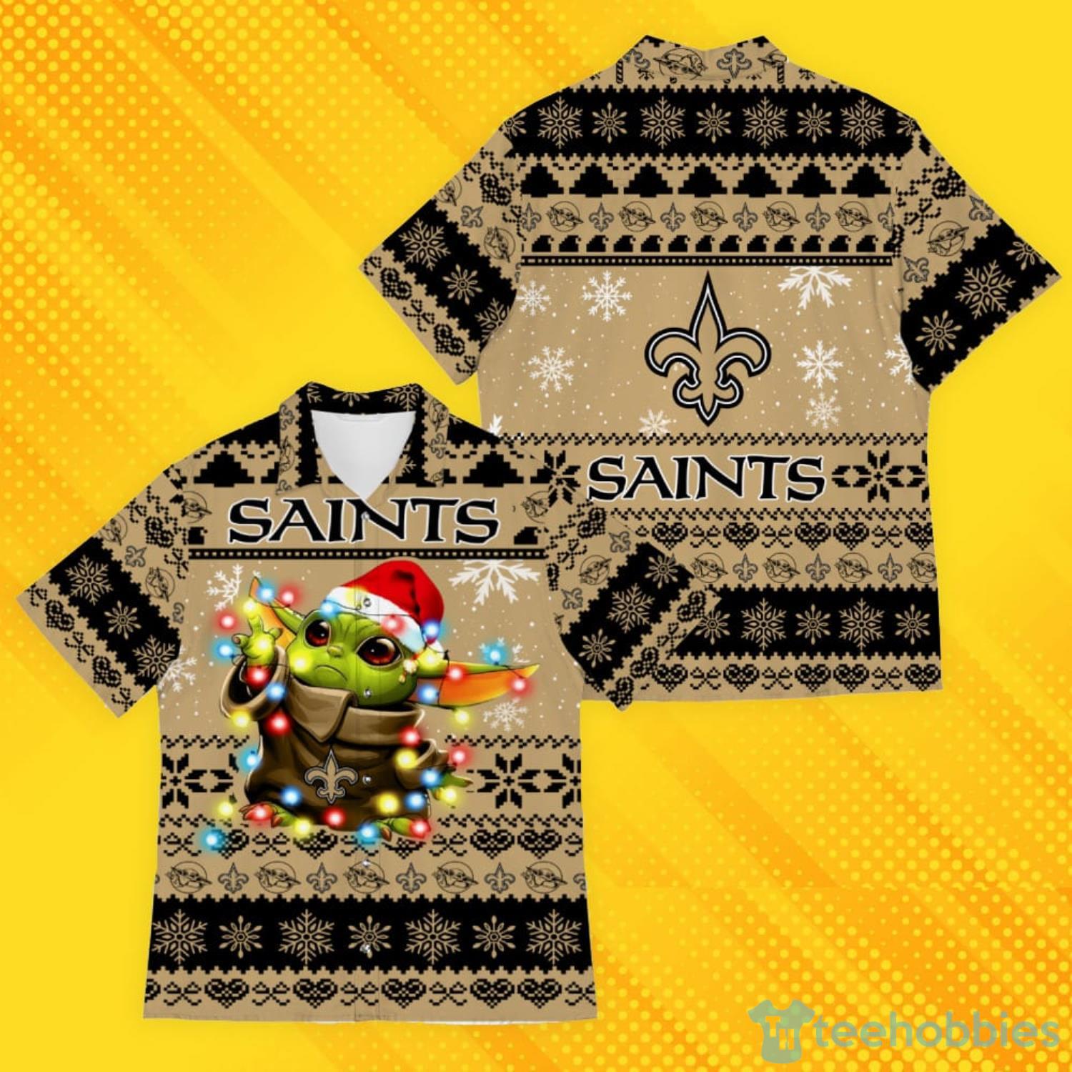 New Orleans Saints Christmas Gift Baby Yoda Christmas All Over