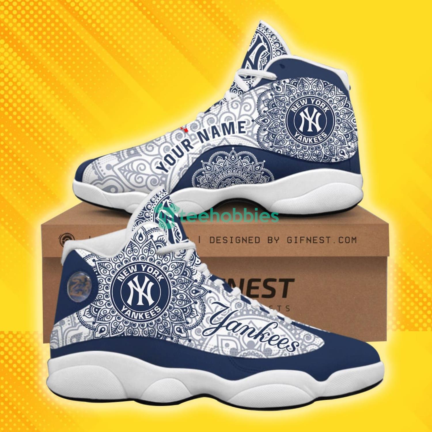 New York Yankees Jordan 13 Sneakers Custom Name Style Gift For
