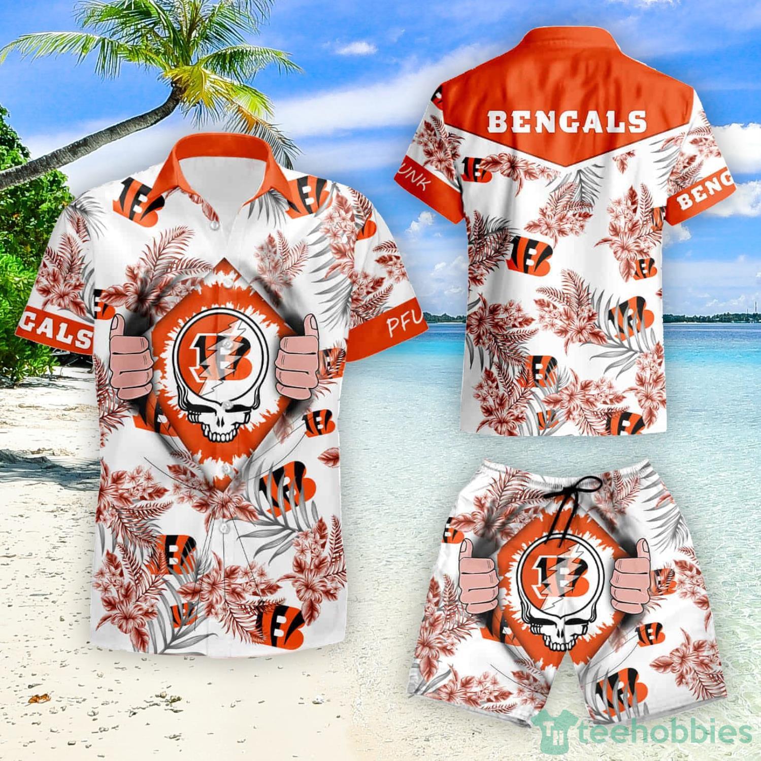 Cincinnati Bengals Skull NFL Hawaiian Shirt For Fans 01