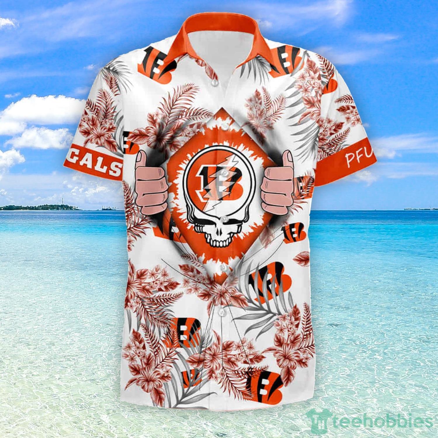 Great Cincinnati Bengals Short Sleeve Button Down Hawaiian Shirt