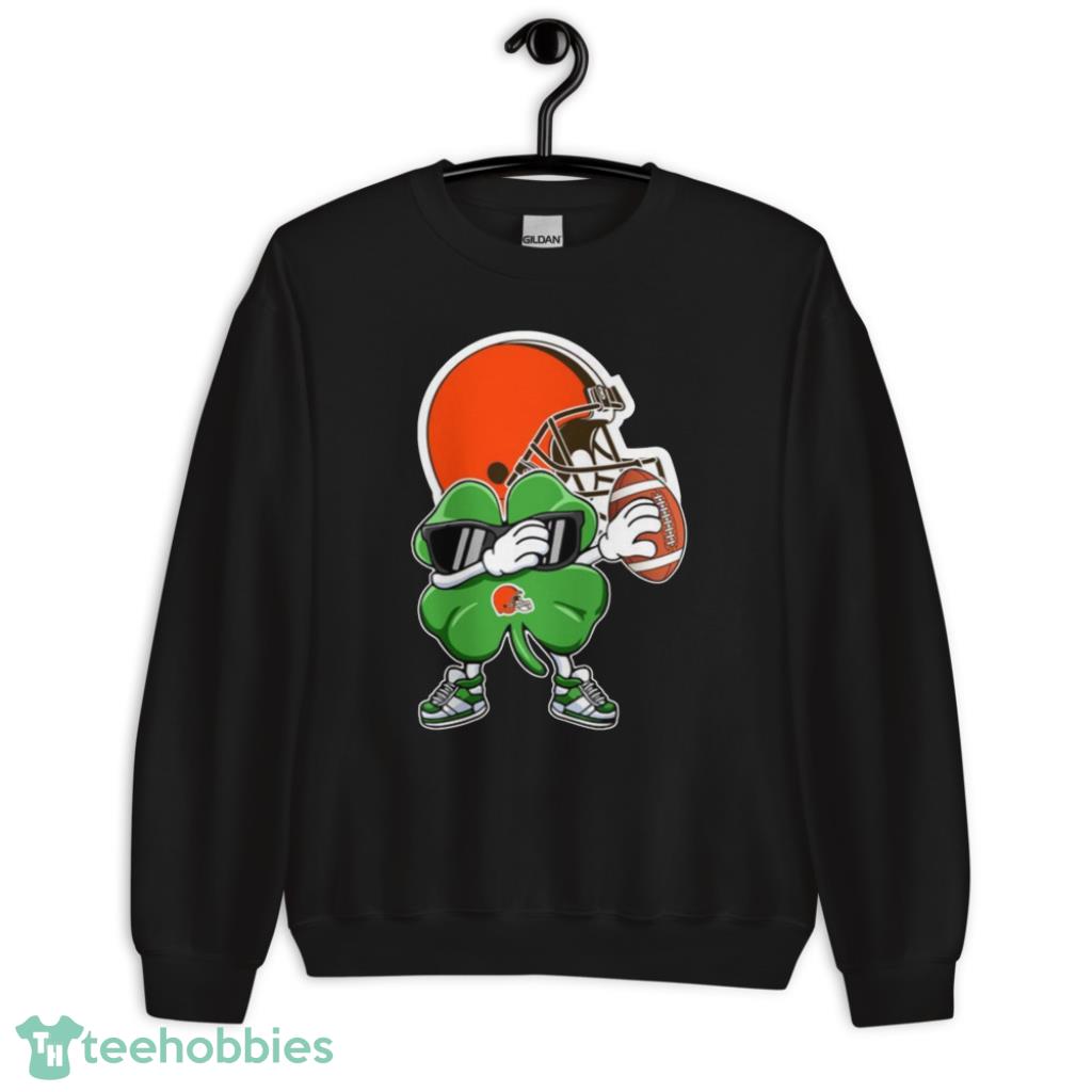 NFL Cleveland Browns Football Dabbing Four Leaf Clover St. Patrick’s Day For Fans T Shirt Product Photo 6 NFL Cleveland Browns Football Dabbing Four Leaf Clover St. Patrick’s Day For Fans T Shirt Product Photo 6