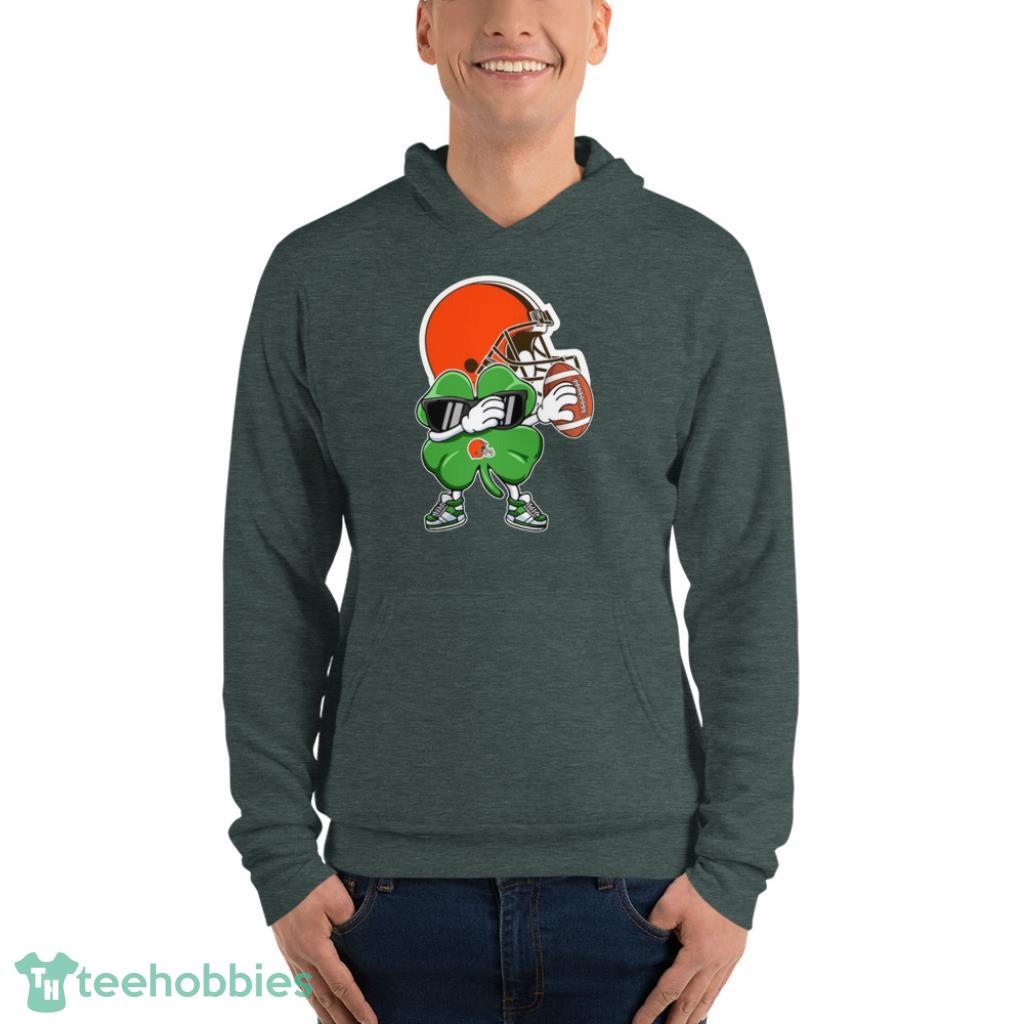 NFL Cleveland Browns Football Dabbing Four Leaf Clover St. Patrick’s Day For Fans T Shirt Product Photo 7 NFL Cleveland Browns Football Dabbing Four Leaf Clover St. Patrick’s Day For Fans T Shirt Product Photo 7