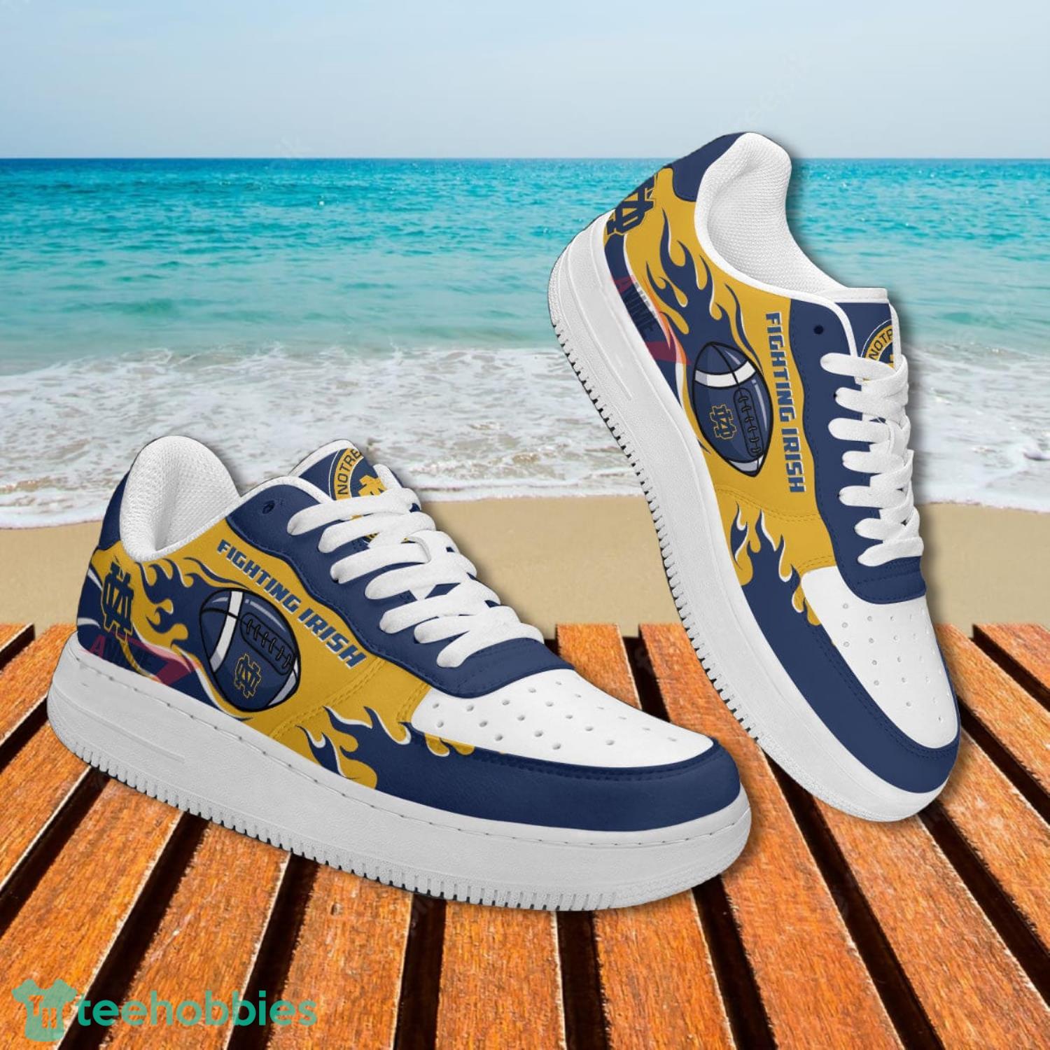 Notre Dame Fighting Irish NFL Yellow Navy Air Force Shoes Gift For Fans image Notre Dame Fighting Irish NFL Yellow Navy Air Force Shoes Gift For Fans Product Photo 3