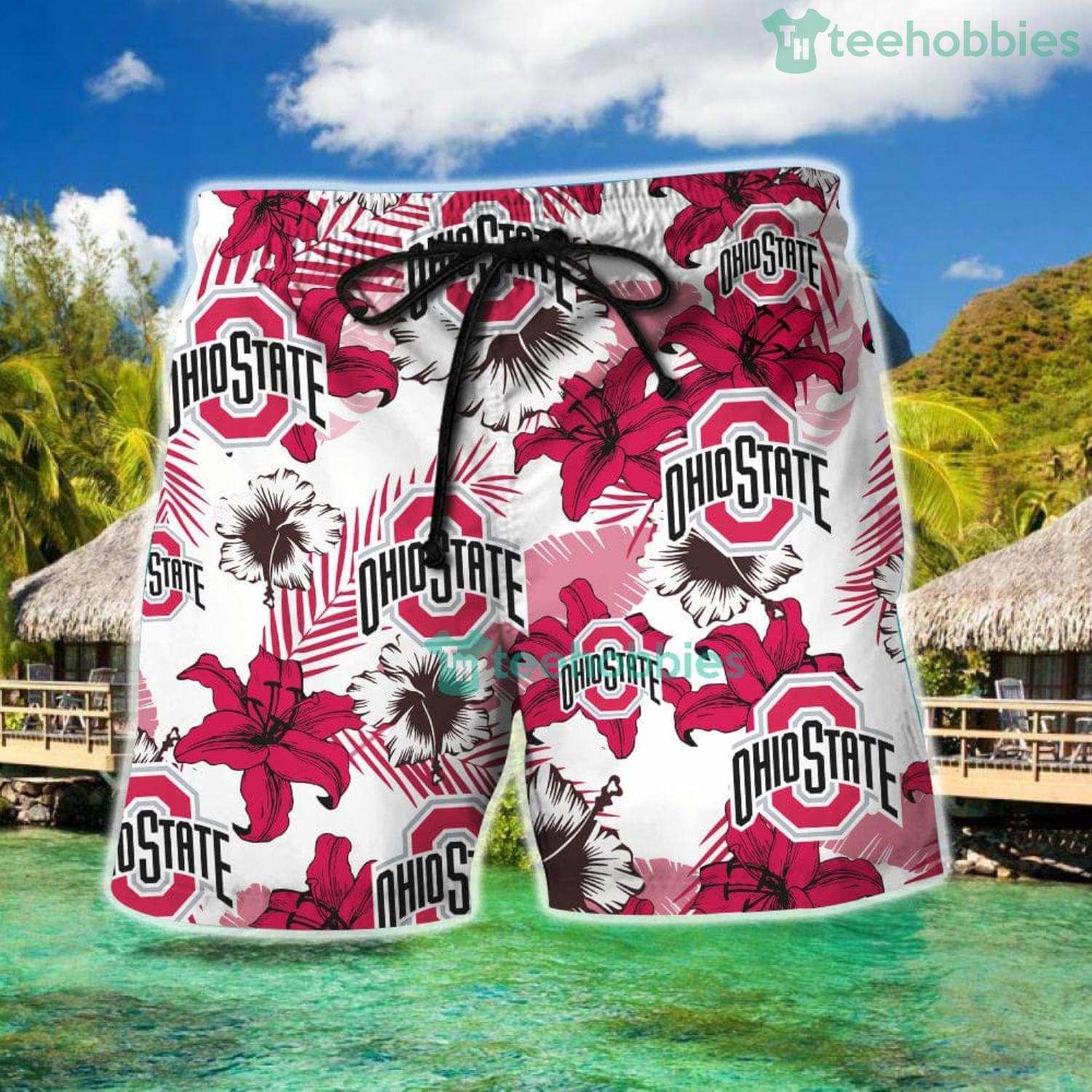 Ohio State Buckeyes Hawaiian Shirt And Short For Fans Product Photo 4 Ohio State Buckeyes Hawaiian Shirt And Short For Fans Product Photo 4