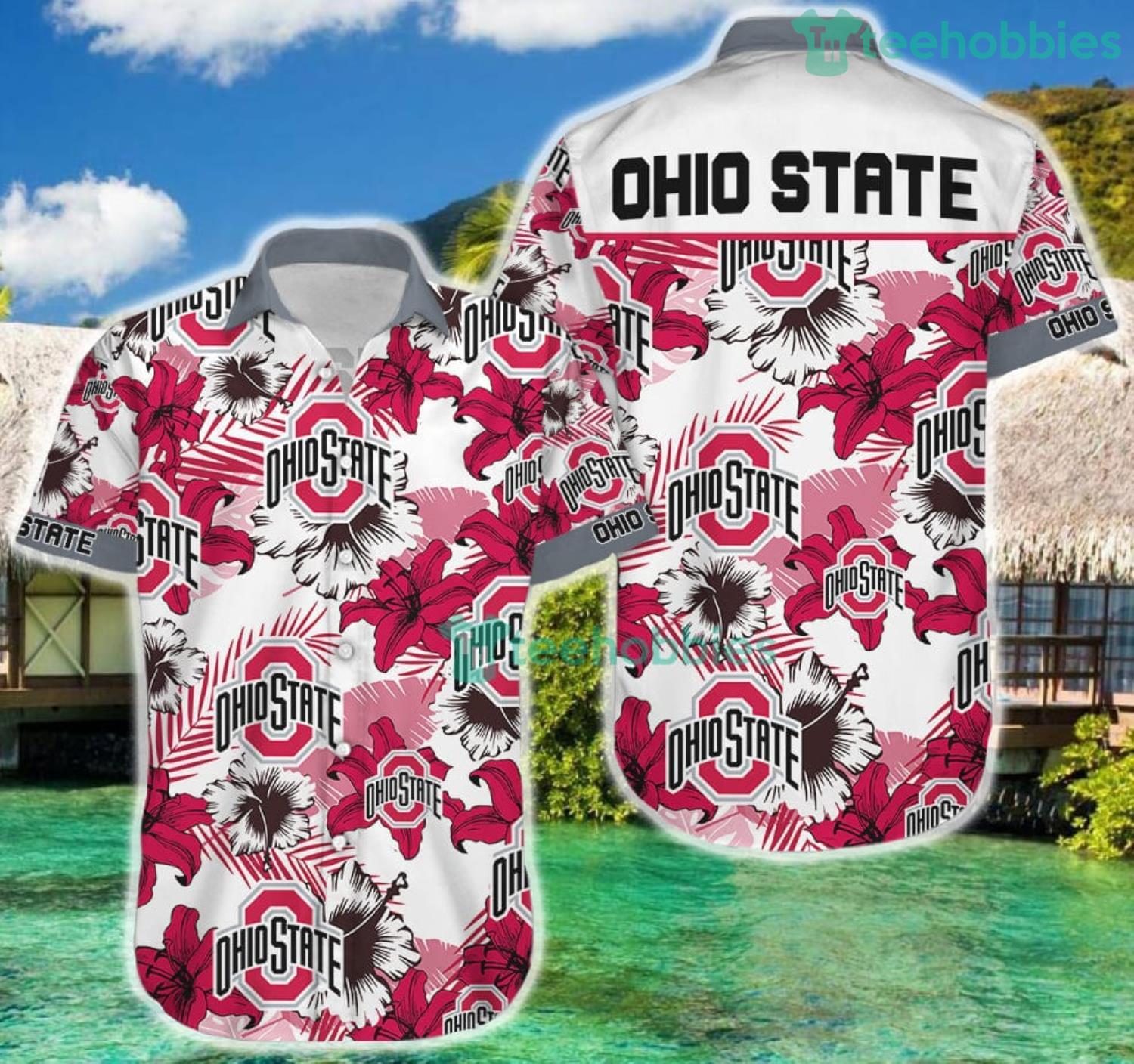 Ohio State Buckeyes Hawaiian Shirt And Short For Fans Product Photo 5 Ohio State Buckeyes Hawaiian Shirt And Short For Fans Product Photo 5