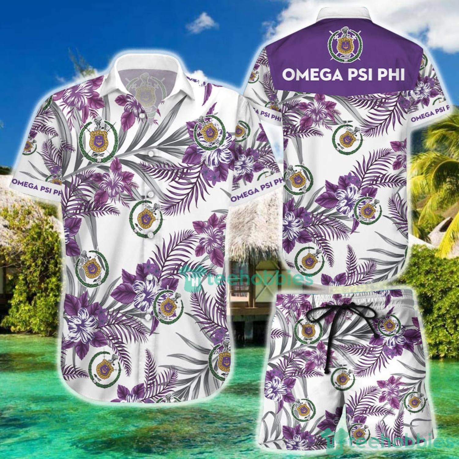 Omega Psi Phi Aloha Tropical Hawaiian Shirt And Short