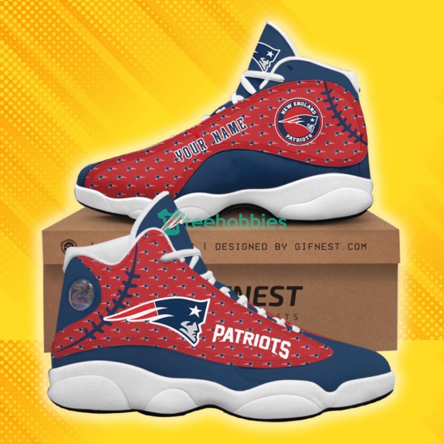 New England Patriots Air Jordan 13 Custom Name Personalized Shoes