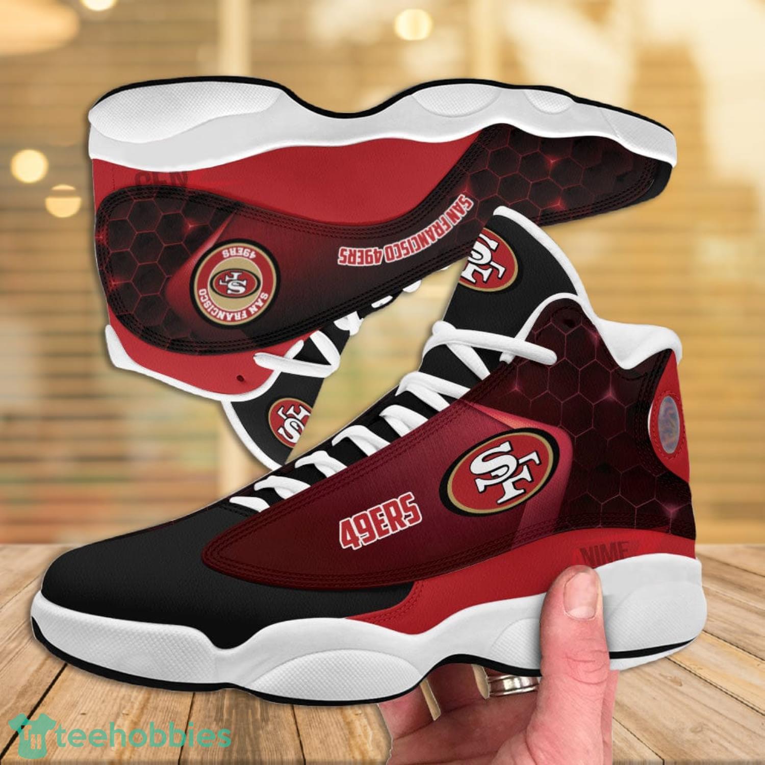 Nfl san francisco 49ers air jordan 13 shoes, custom jd13 sneakers