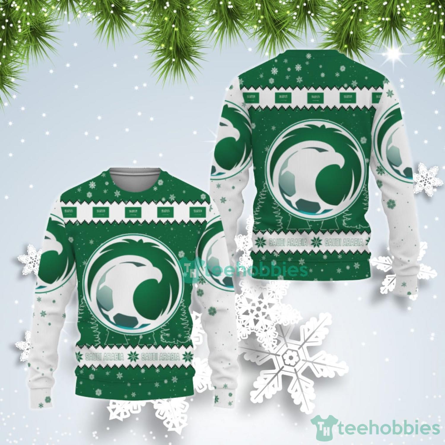 Saudi Arabia National Soccer Team Qatar World Cup 2022 Winter Season Ugly Christmas Sweater Product Photo 1