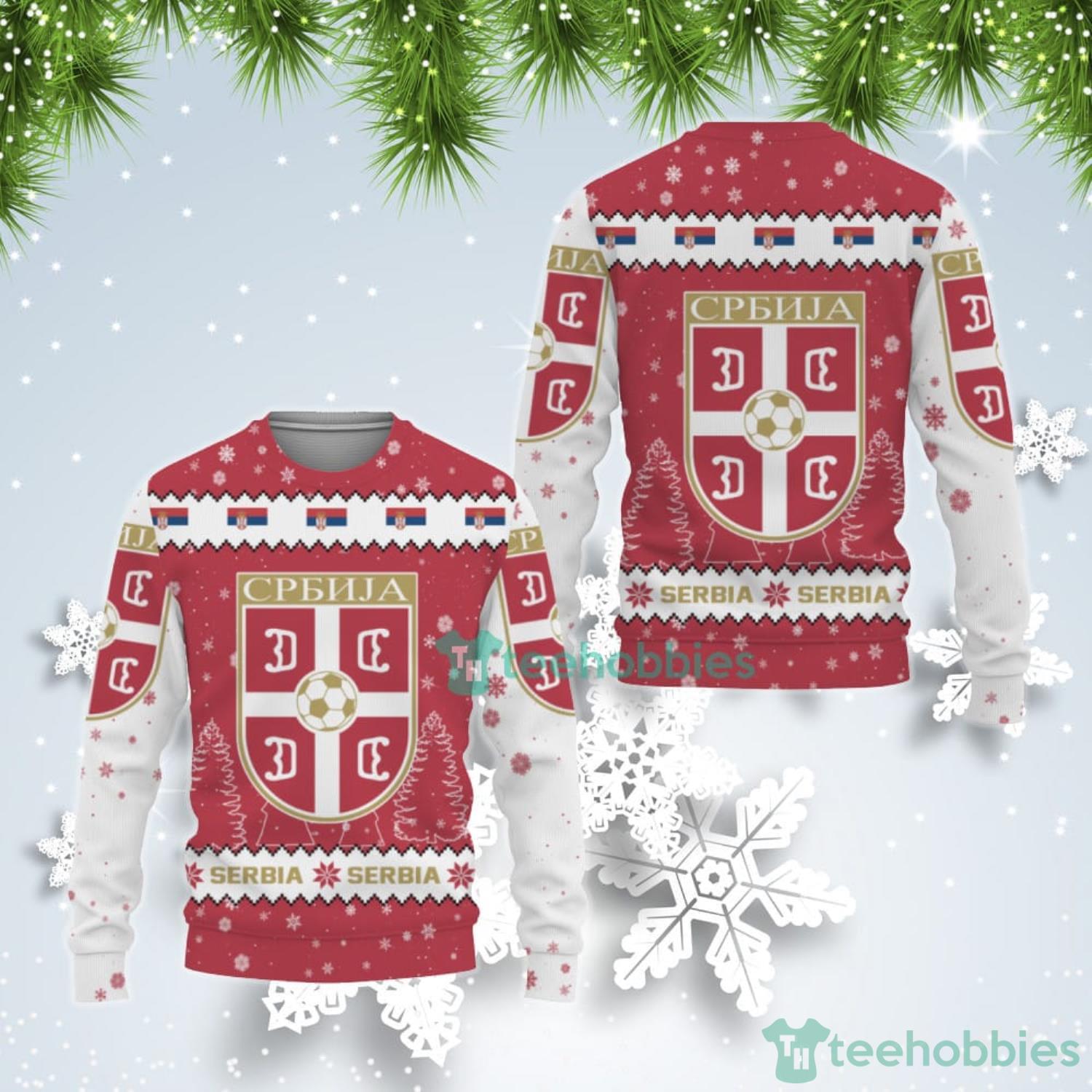 Serbia National Soccer Team Qatar World Cup 2022 Winter Season Ugly Christmas Sweater Product Photo 1