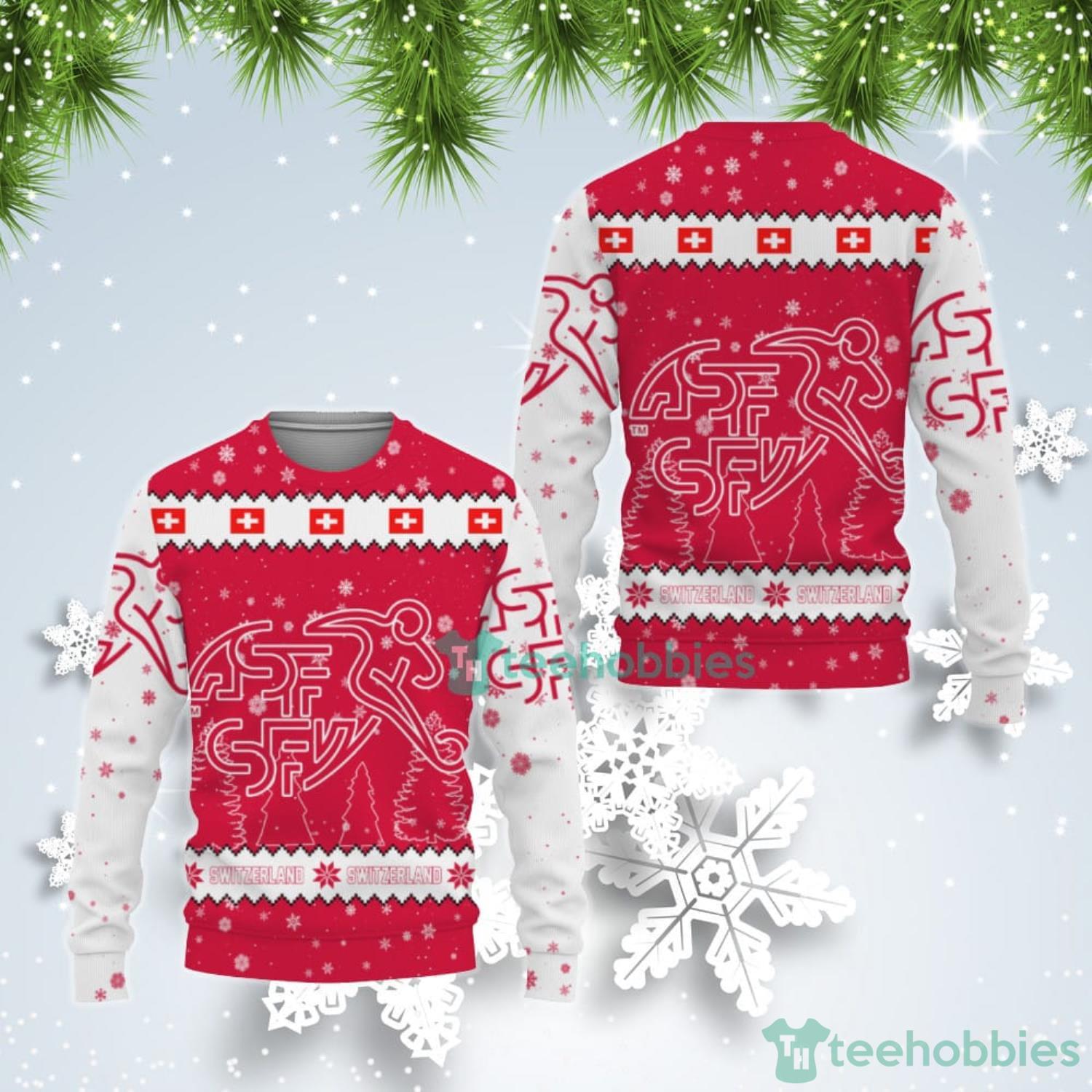 Switzerland National Soccer Team Qatar World Cup 2022 Winter Season Ugly Christmas Sweater Product Photo 1
