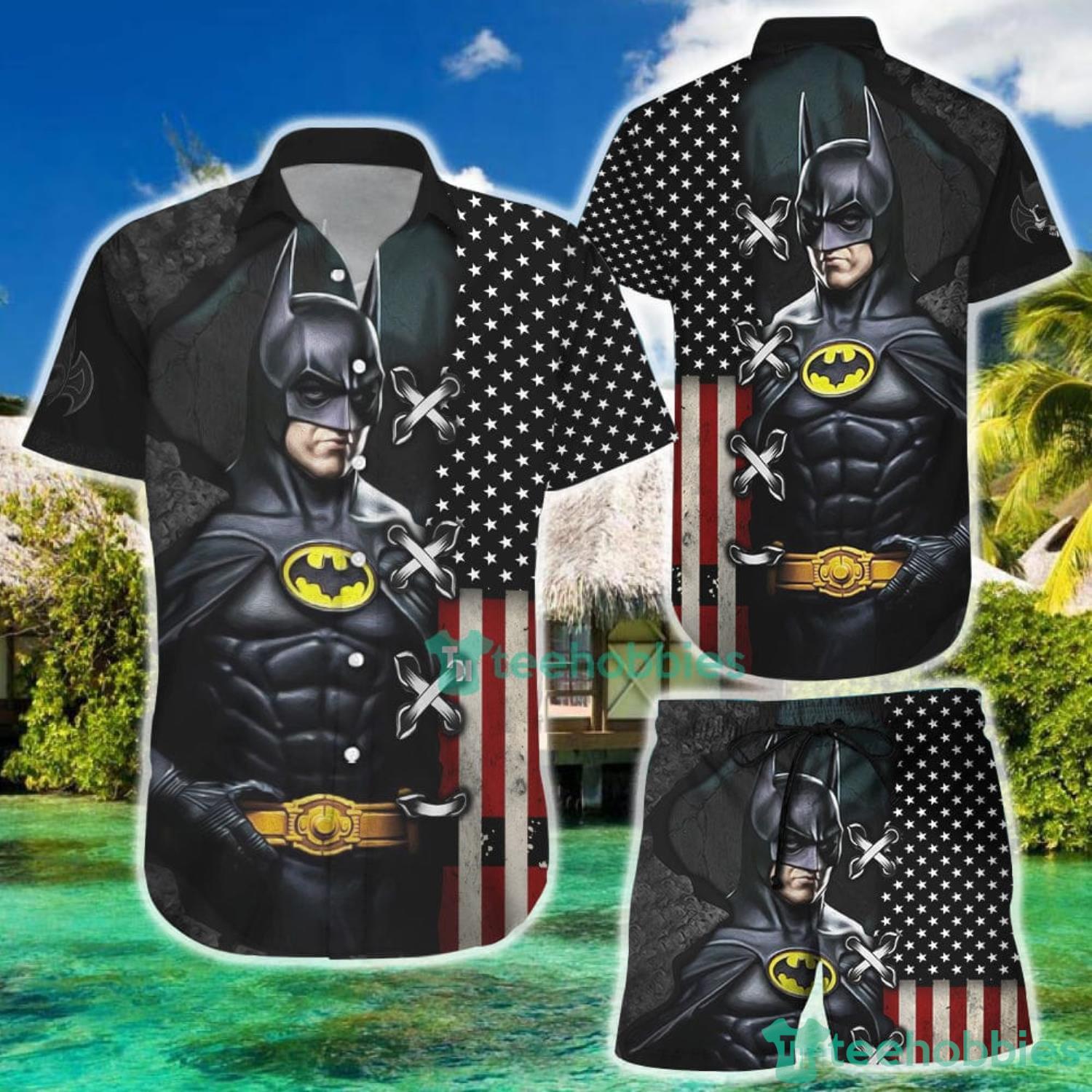 US flag Batman The Dark Knight Hawaiian Shirt And Short image US flag Batman The Dark Knight Hawaiian Shirt And Short Product Photo 2