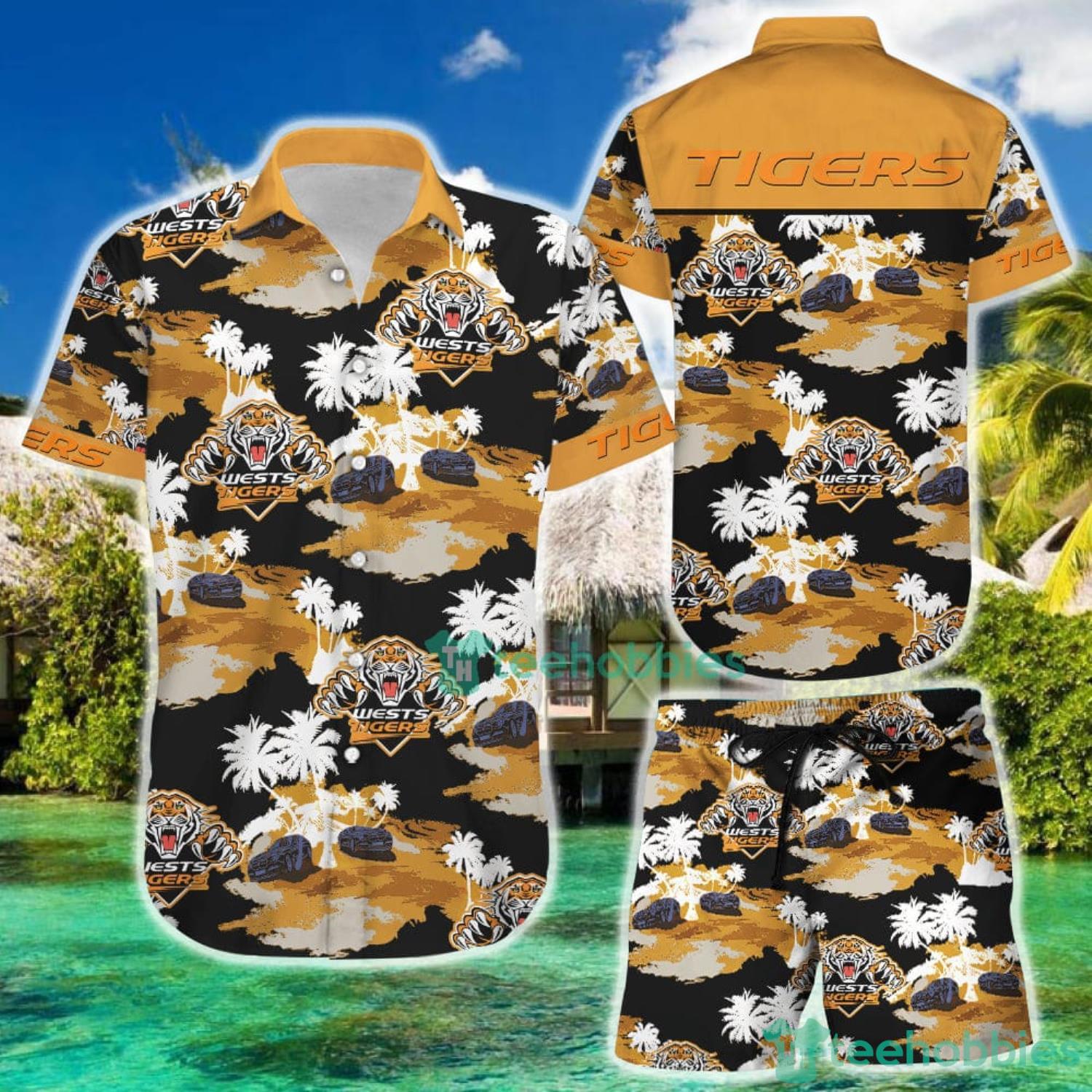 Wests Tigers Hawaiian Shirt And Short Product Photo 2 Wests Tigers Hawaiian Shirt And Short Product Photo 2