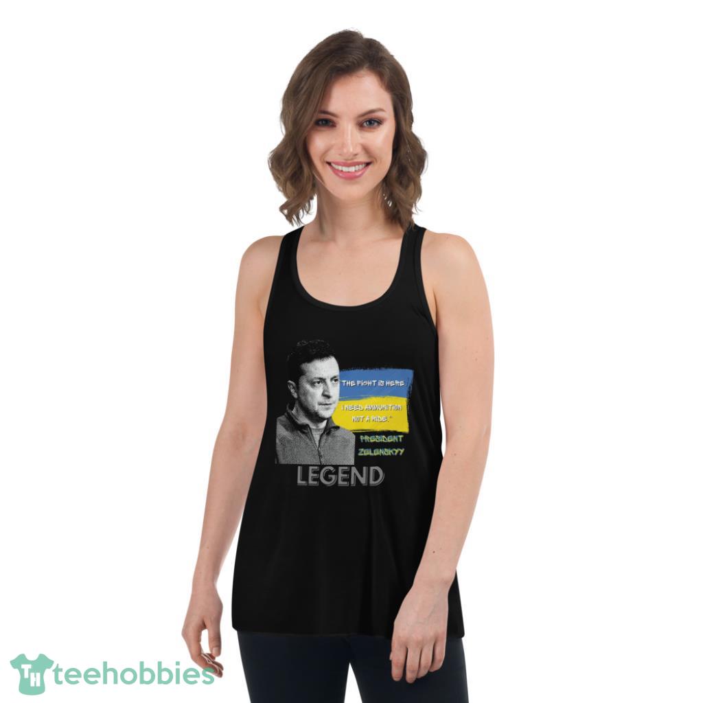 Zelensky-The Fight Is Here T-Shirt - Womens Flowy Racerback Tank Zelensky-The Fight Is Here T-Shirt - Womens Flowy Racerback Tank