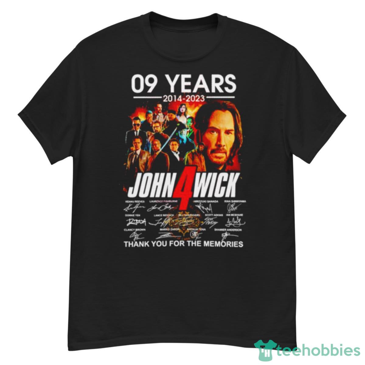 09 Years Of John Wick 2014 2023 Thank You For The Memories Signatures Shirt Product Photo 1