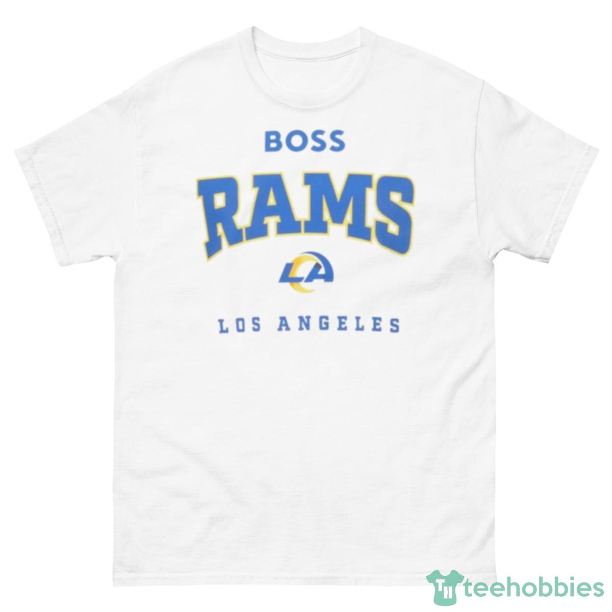 2023 Los Angeles Rams BOSS NFL Huddle Shirt - 500 Men’s Classic Tee Gildan