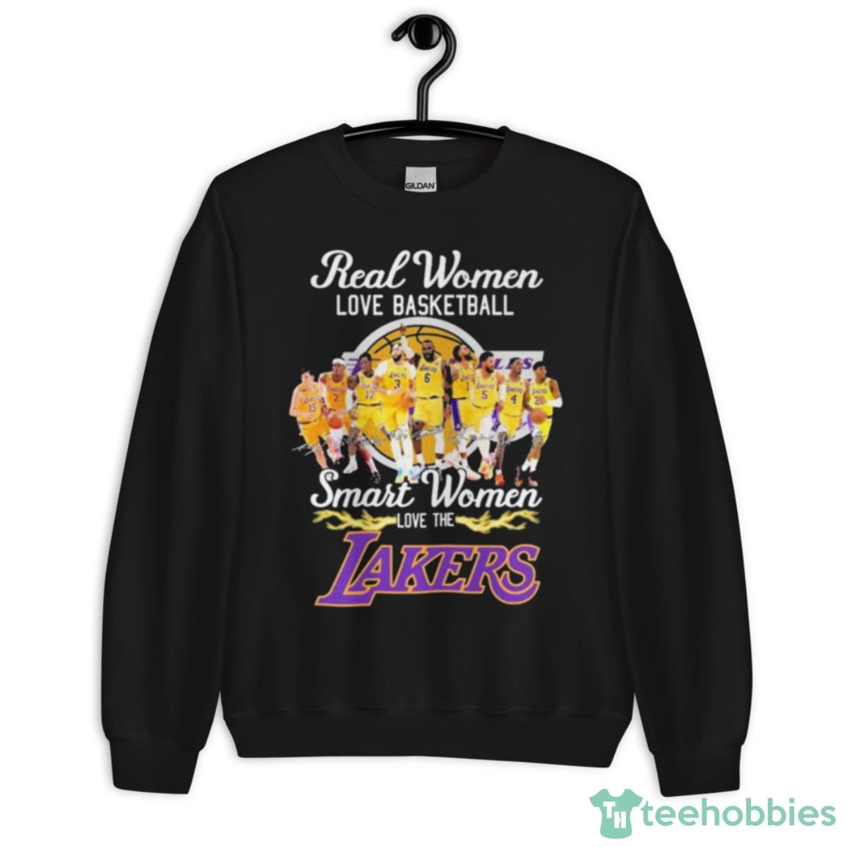 2023 Real Women Love Football Teams Smart Women Love The Lakers Signature Shirt - Unisex Crewneck Sweatshirt