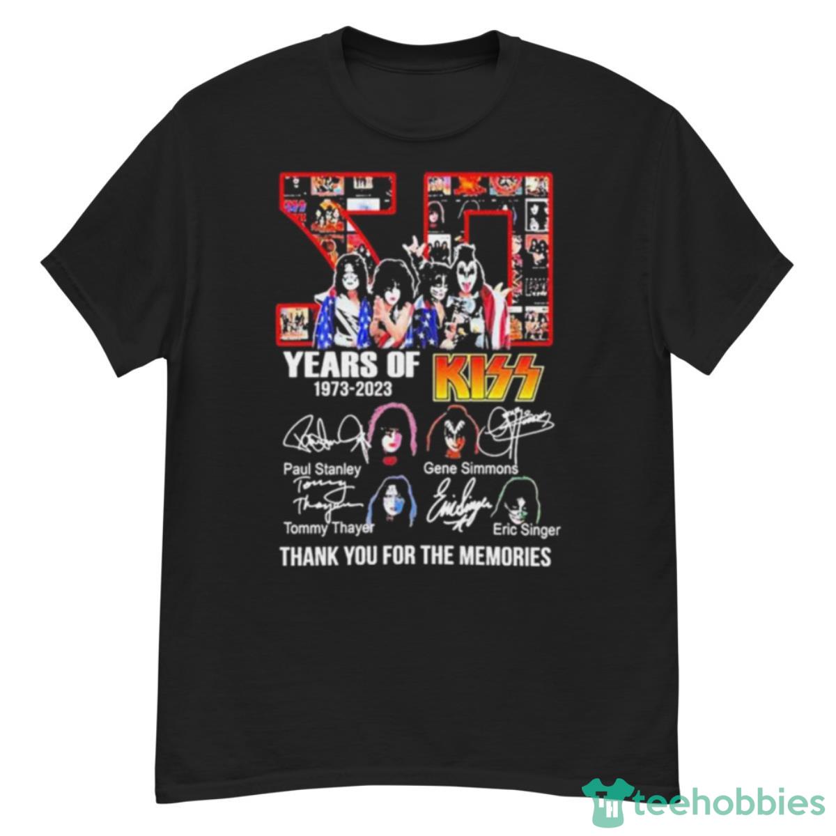 50 Years Of Kiss Rock Band 1973 2023 Thank You For The Memories Signatures Shirt - G500 Men’s Classic T-Shirt
