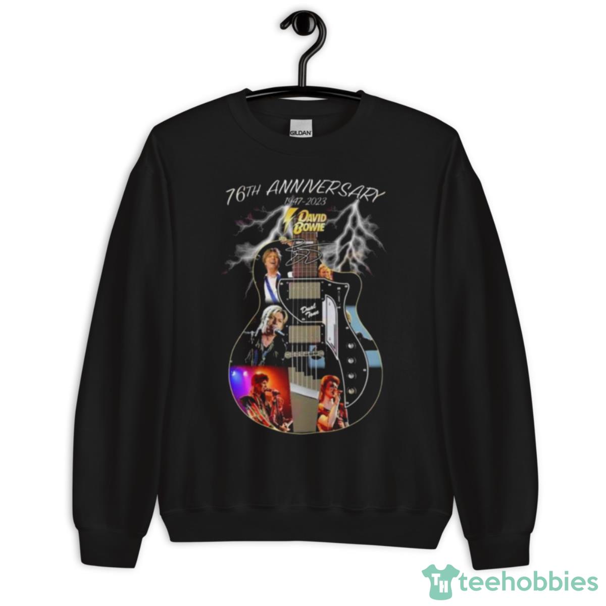 76th Anniversary 1947 – 2023 David Bowie Thank You For The Memories Signature Shirt - Unisex Crewneck Sweatshirt