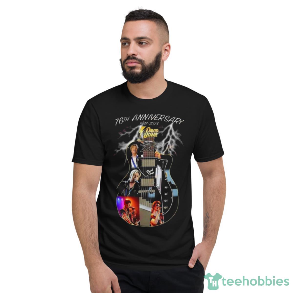 76th Anniversary 1947 – 2023 David Bowie Thank You For The Memories Signature Shirt - Short Sleeve T-Shirt