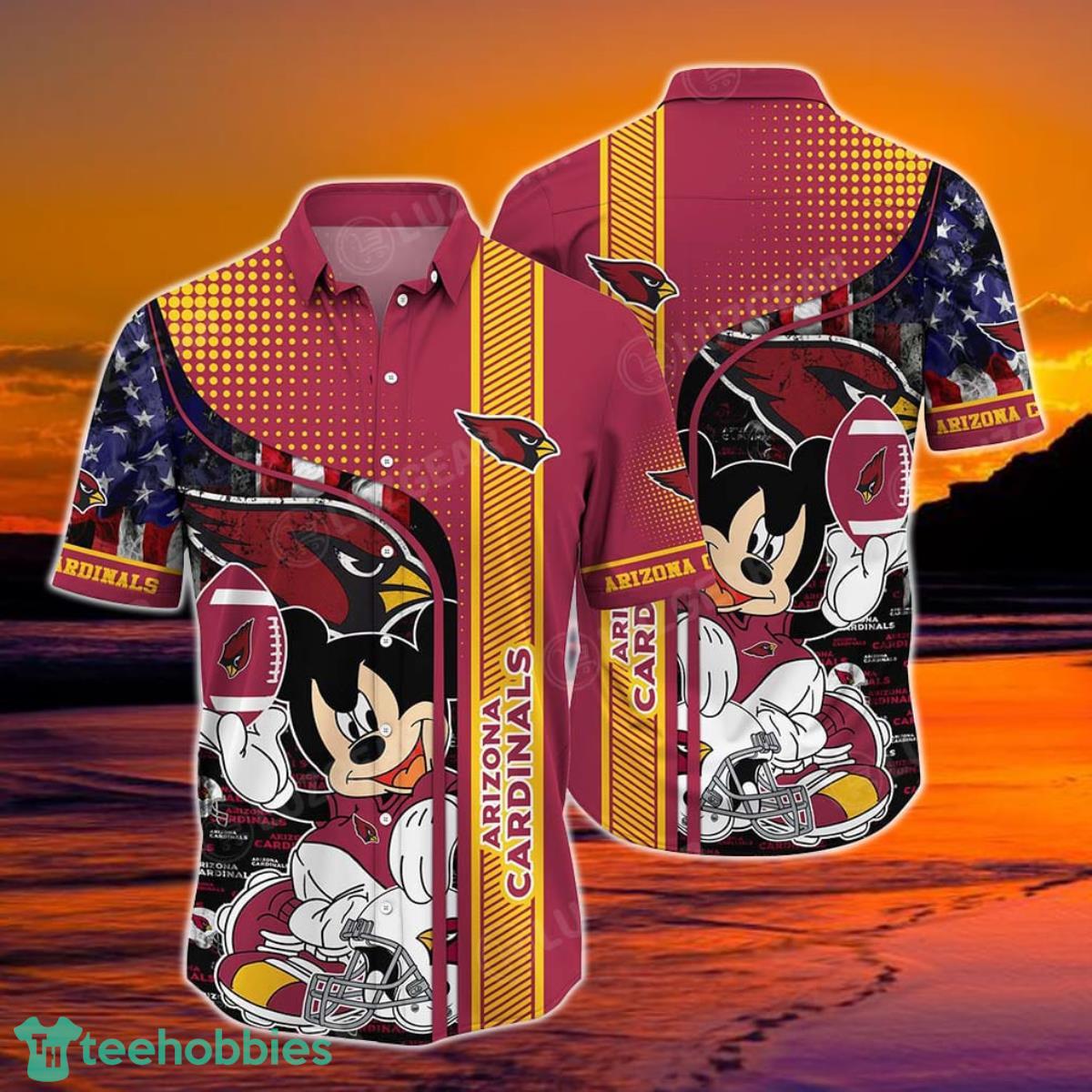 Arizona Cardinals NFL Hawaiian Shirt Mickey Graphic 3D Printed Best Gift For Fans NFL Product Photo 1