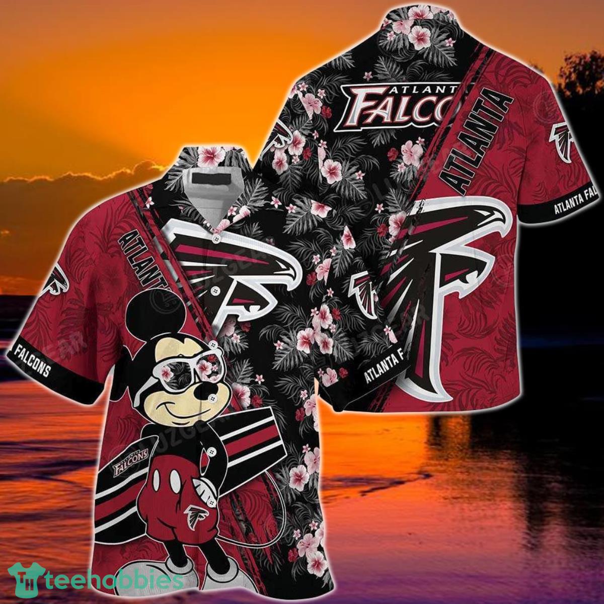 Atlanta Falcons NFL Hawaiian Shirt Mickey Print Floral Pattern This Summer For Sports Fans Product Photo 1