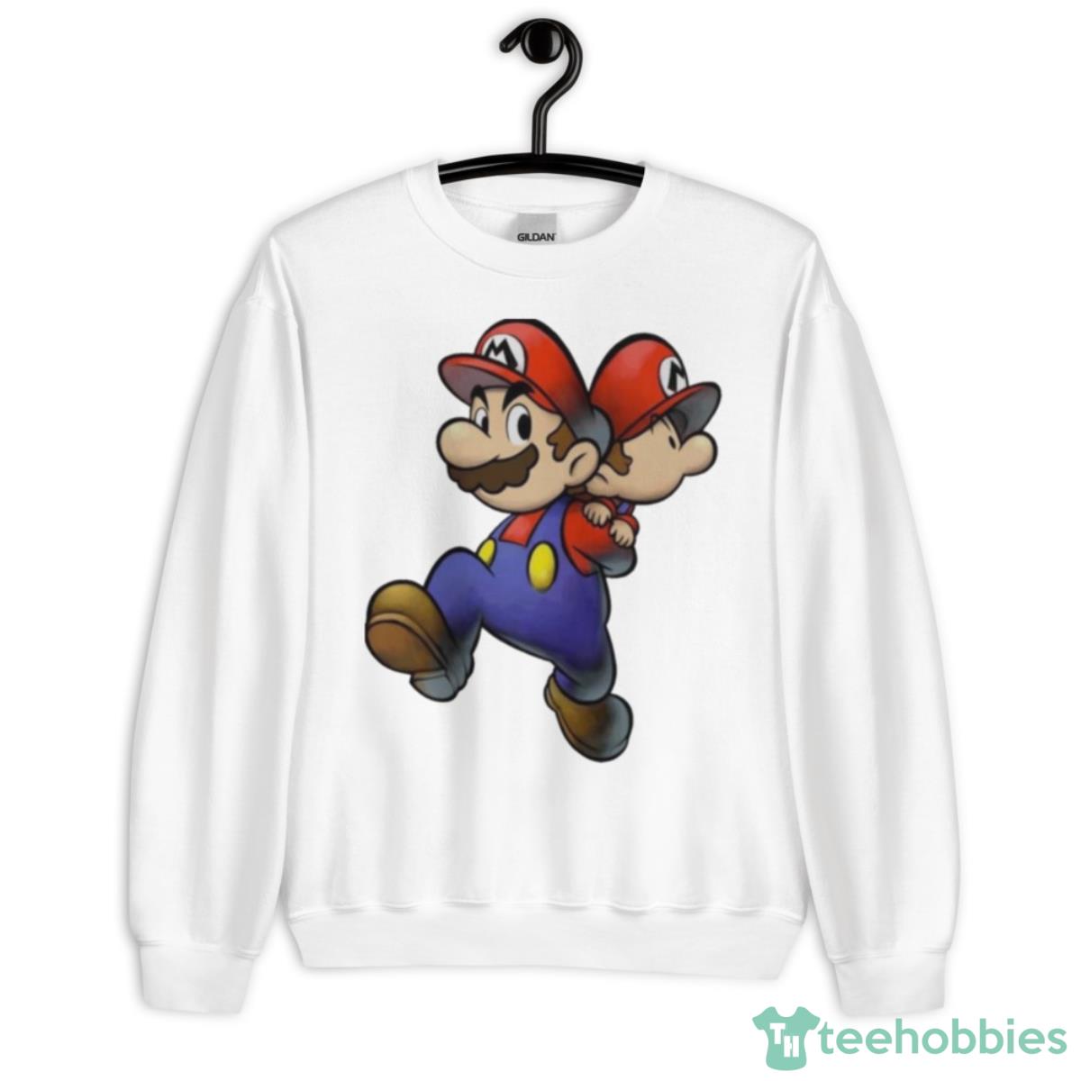 Baby Mario On Normal Mario’s Shirt - Unisex Heavy Blend Crewneck Sweatshirt