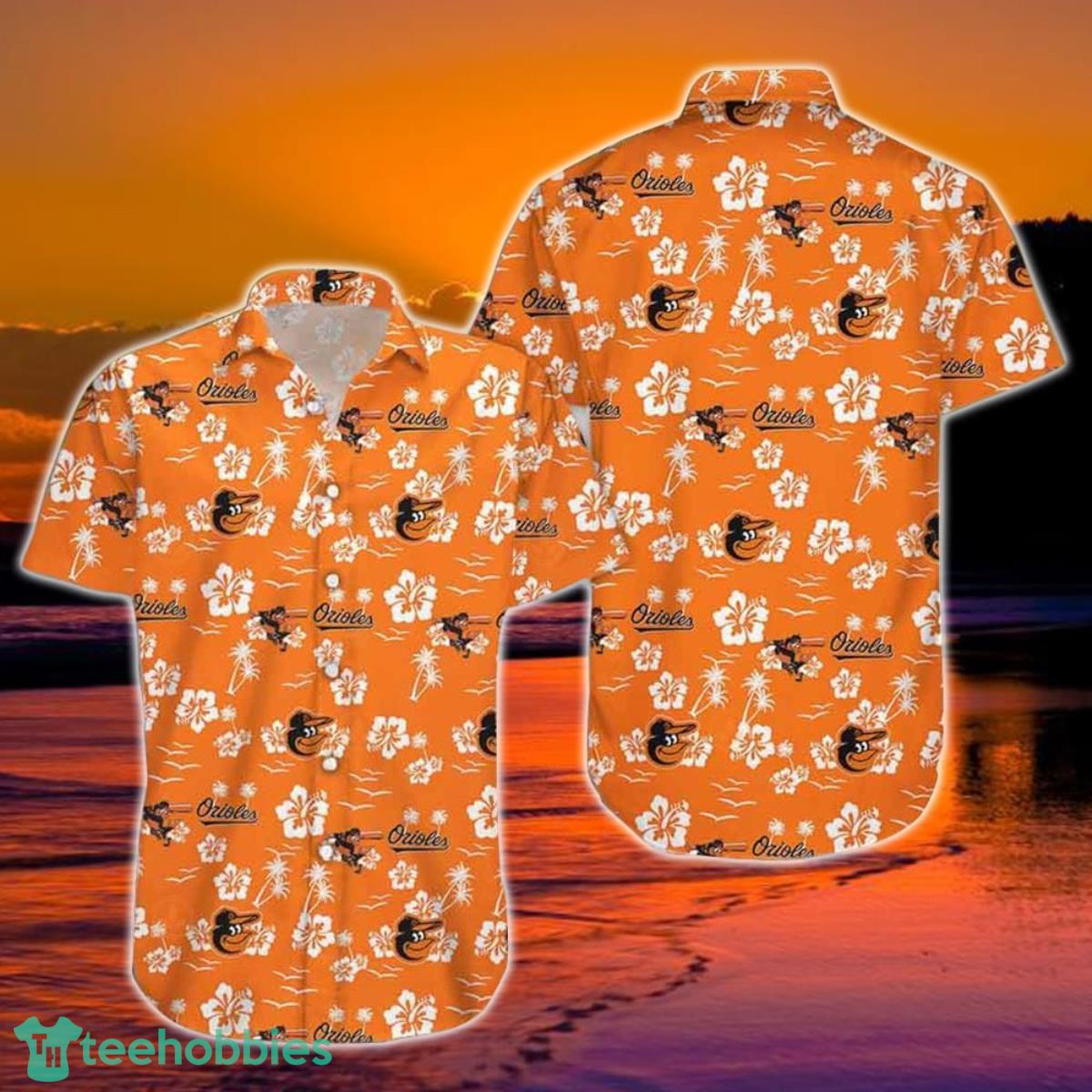 Orioles Hawaiian Shirt 2023 Baltimore Orioles Sketch Palm Leaves