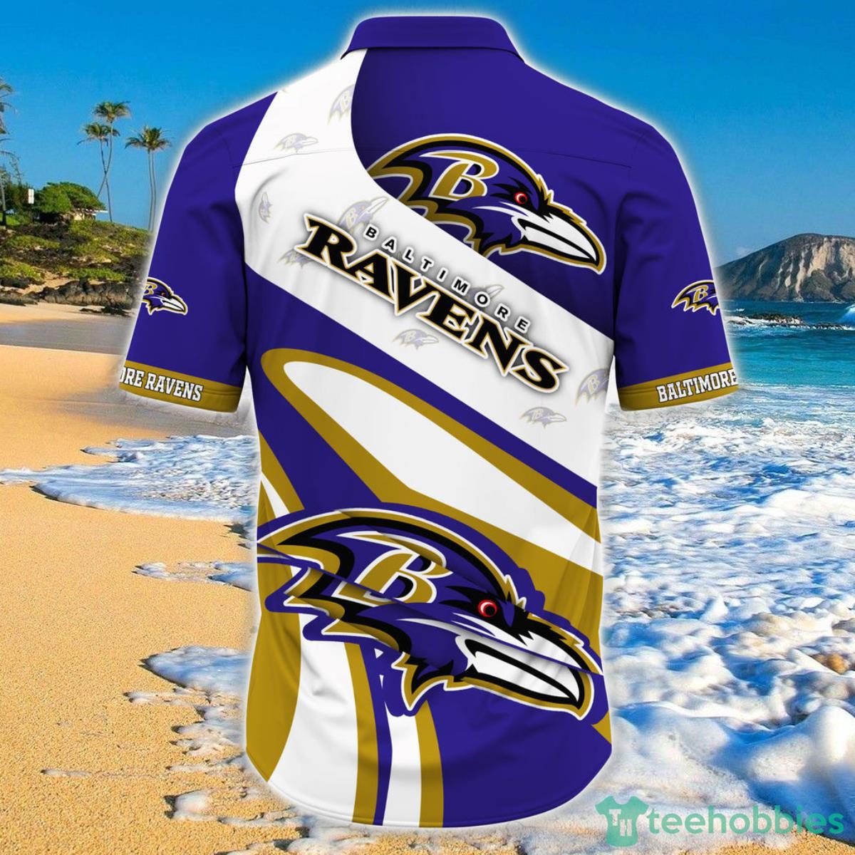 Baltimore Ravens Hawaiian Shirt Short Sleeve Big Logo Product Photo 2