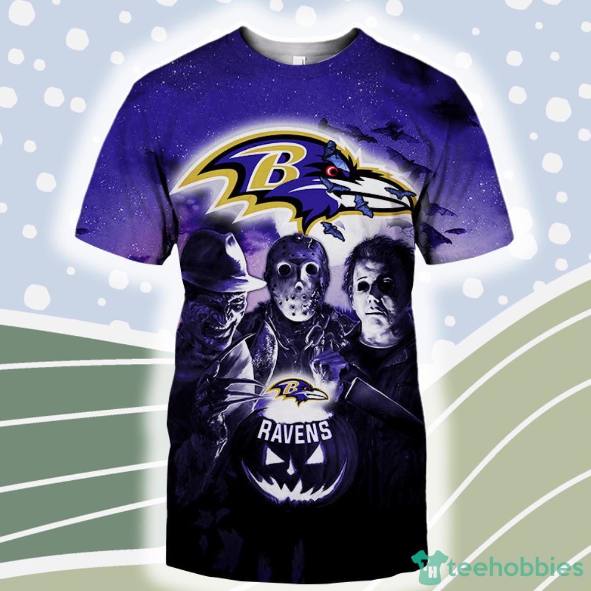 Baltimore Ravens T shirt 3D Halloween Horror For Men And Women Product Photo 1