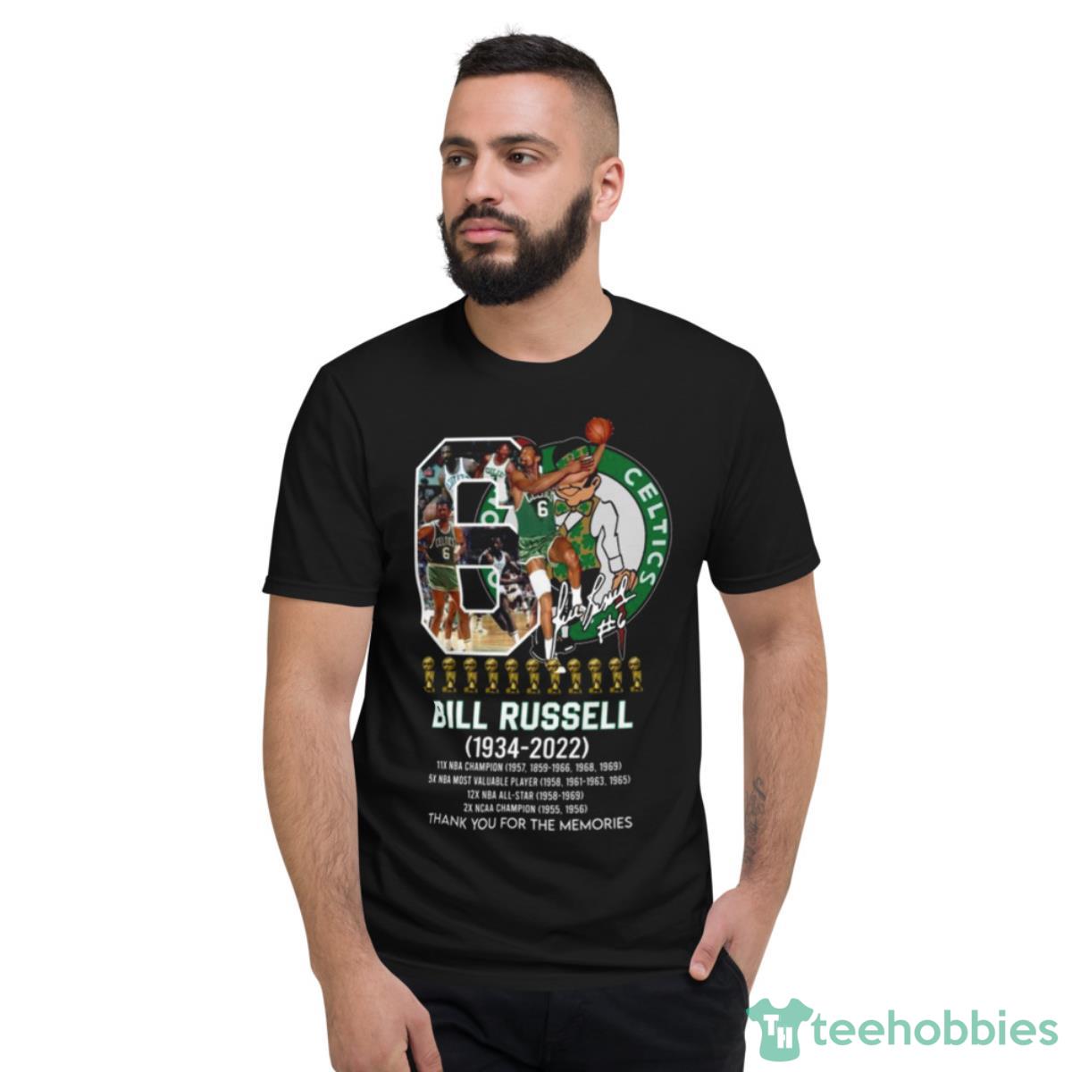 Bill Russell 1934 2022 Boston Celtics Thank You For The Memories Signature Shirt - Short Sleeve T-Shirt