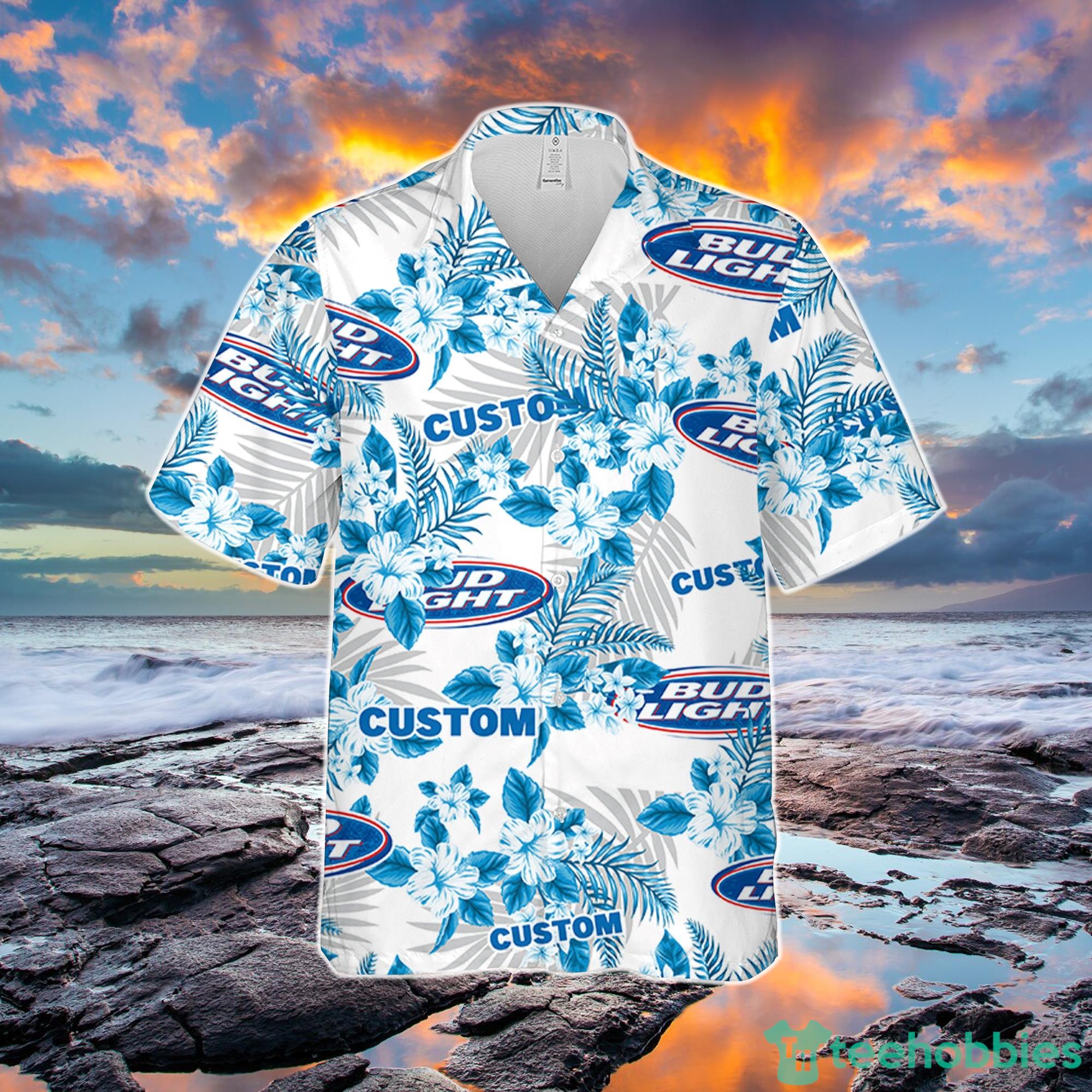 Bud Light Hawaiian Shirt Flowers Pattern Personalized Gift Men And Women Product Photo 2