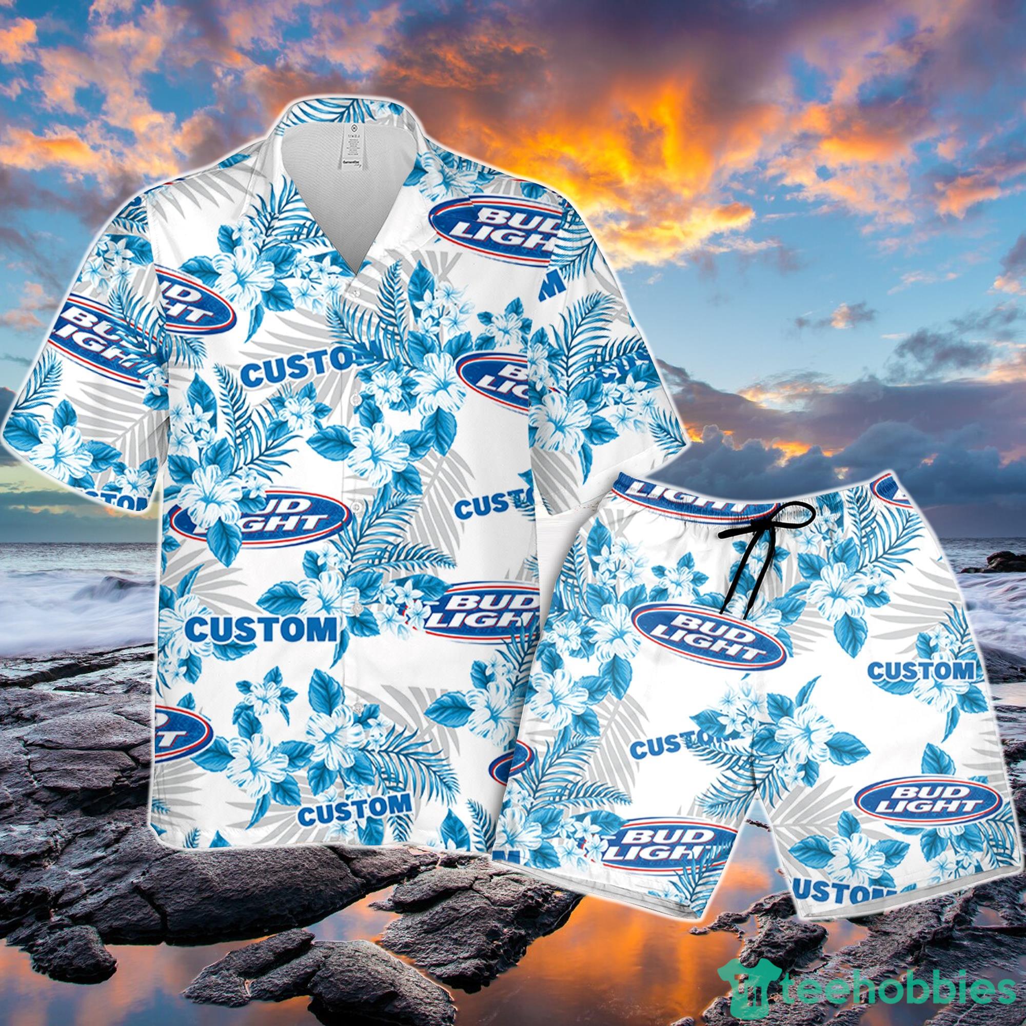 Bud Light Hawaiian Shirt Flowers Pattern Personalized Gift Men And Women Product Photo 1