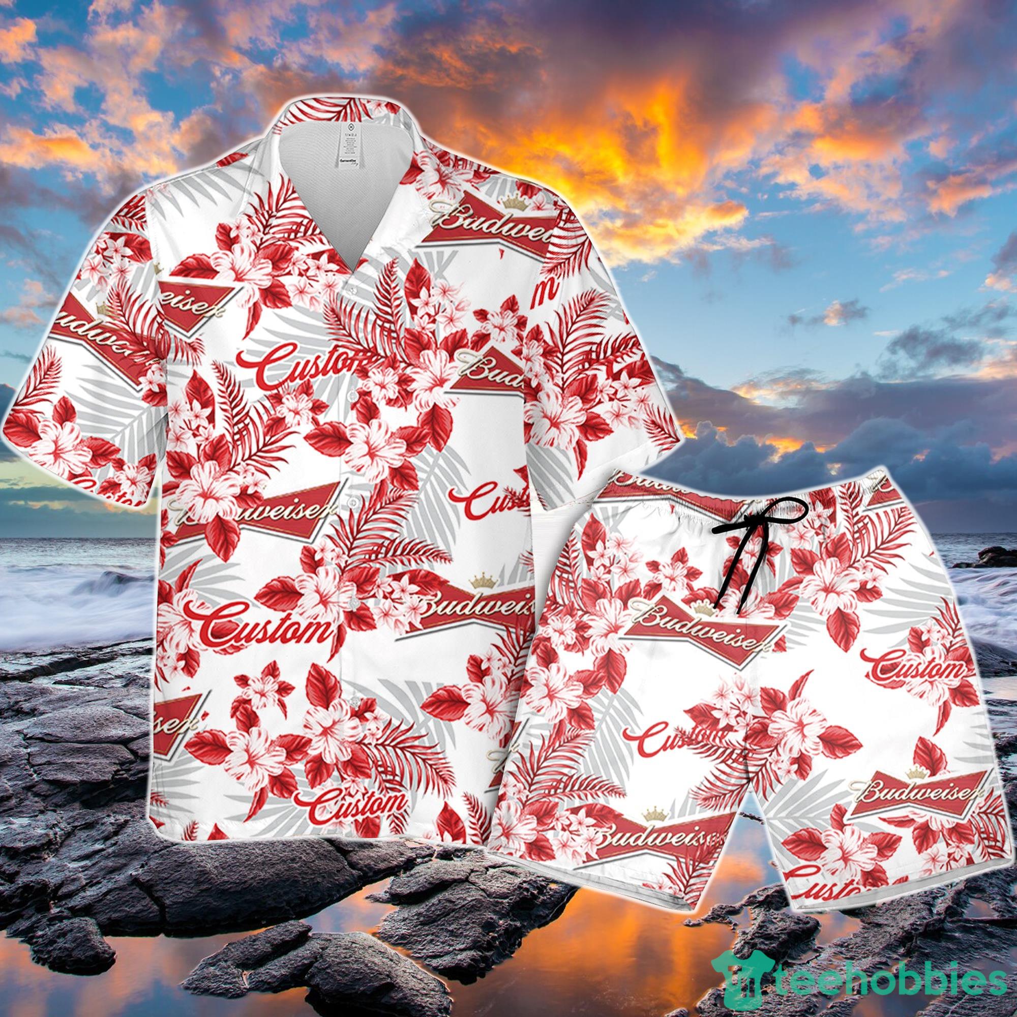 Budweiser Hawaiian Shirt Flowers Pattern Personalized Gift Men And Women Product Photo 1