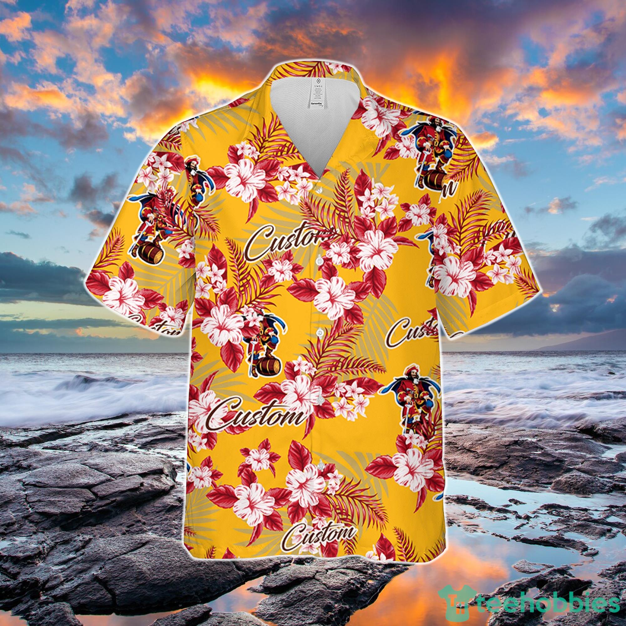 Captain Morgan Hawaiian Shirt Flowers Pattern Personalized Gift Men And Women Product Photo 2