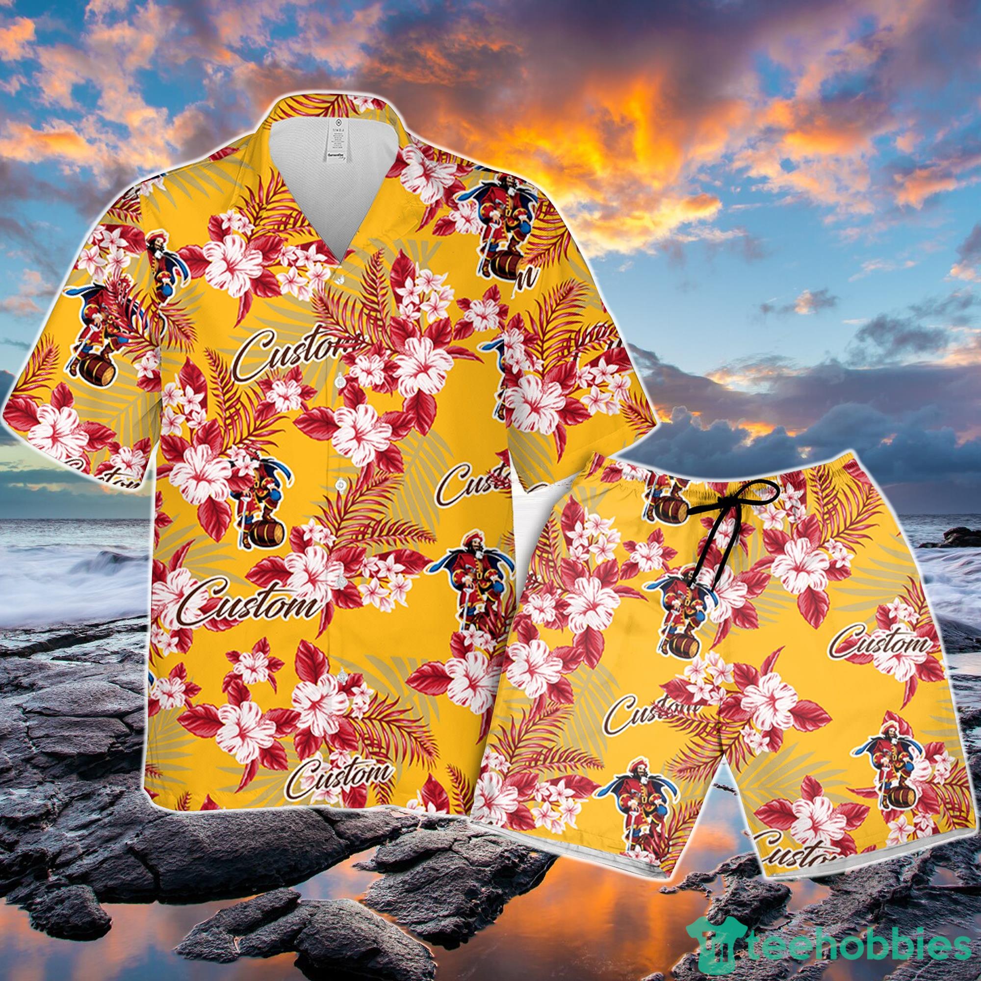 Captain Morgan Hawaiian Shirt Flowers Pattern Personalized Gift Men And Women Product Photo 1