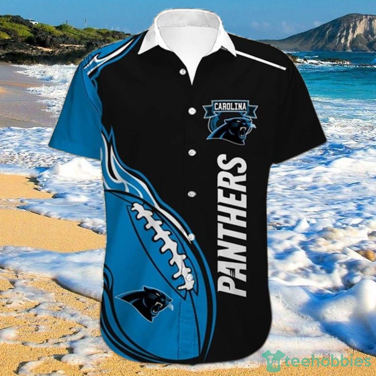 Carolina Panthers Hawaiian Shirt Fireball Button Short Sleeve Product Photo 1