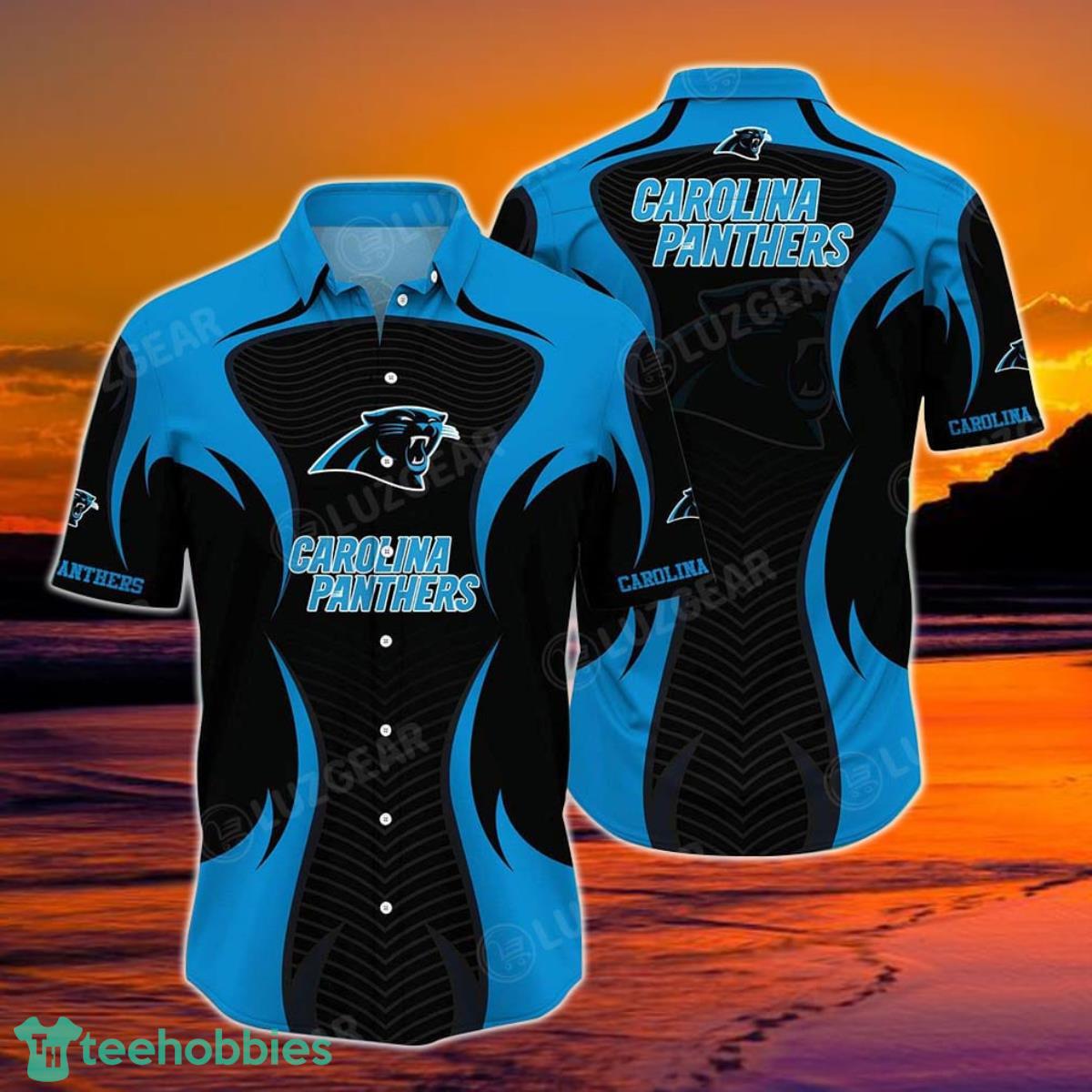 Carolina Panthers NFL Hawaii Beach Shirt Summer Short Sleeve Button Down Hawaiian Shirt Product Photo 1