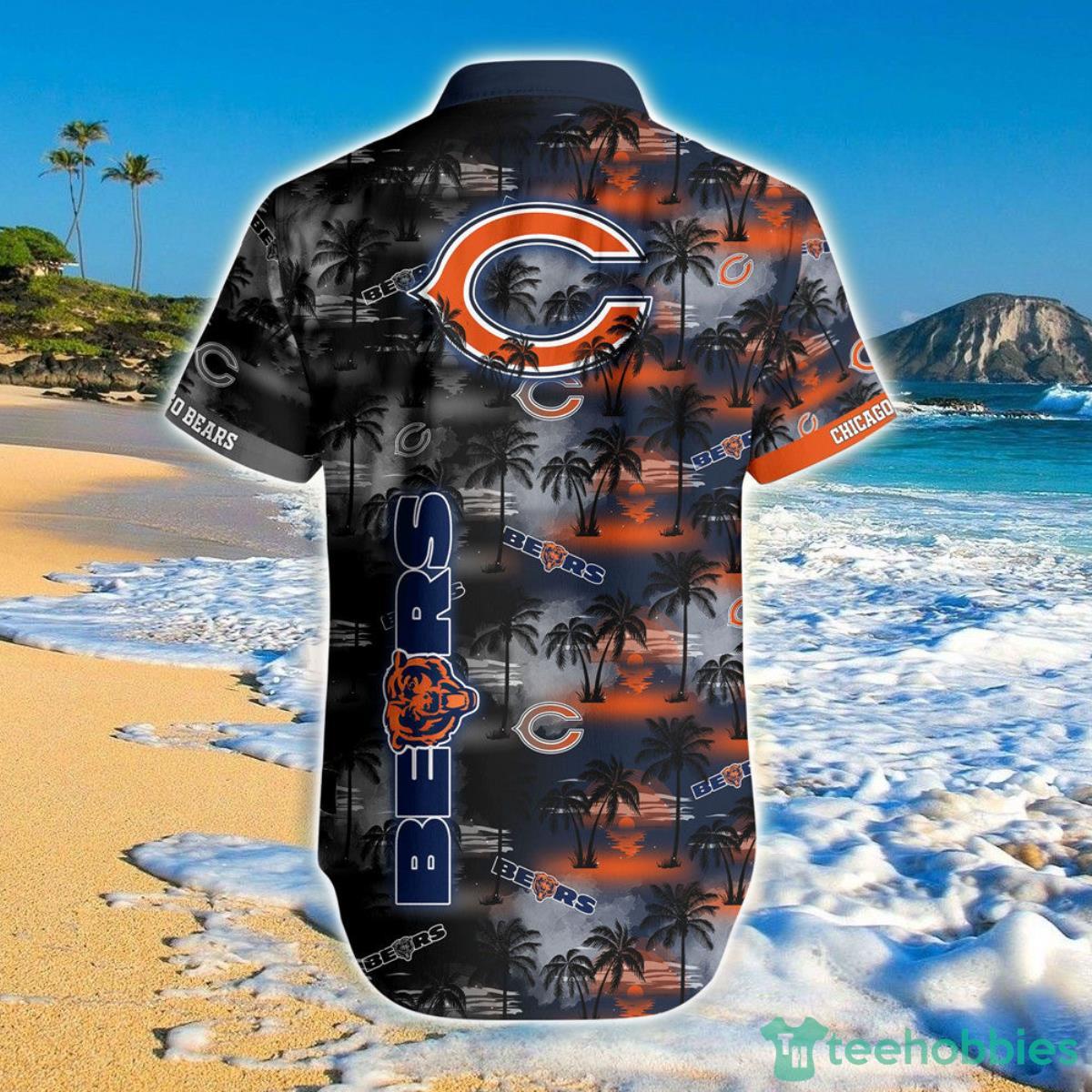 Chicago Bears Hawaiian Shirt Palm Tree Pattern Product Photo 2