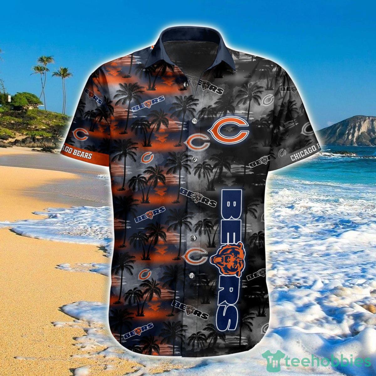 Chicago Bears Hawaiian Shirt Palm Tree Pattern Product Photo 1