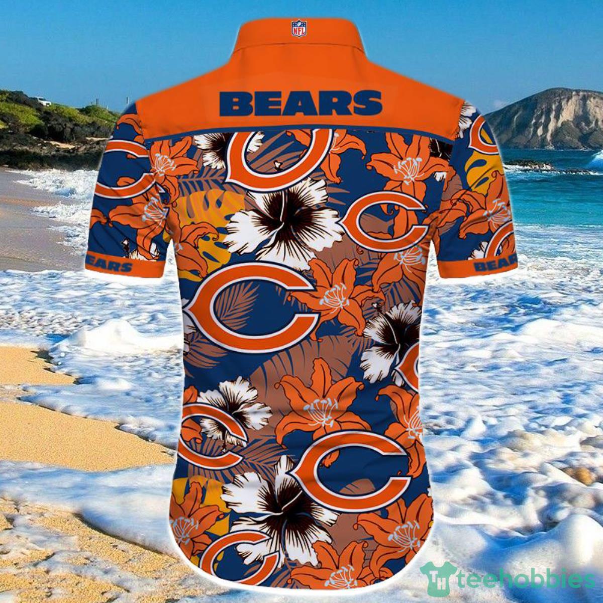 Chicago Bears Hawaiian Shirt Tropical Flower Short Sleeve Product Photo 2