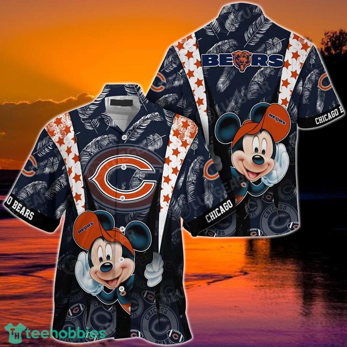 Chicago Bears NFL Graphic Mickey Hawaiian Shirt, 3D Printed Tropical Pattern Best Gift For Fans Product Photo 1