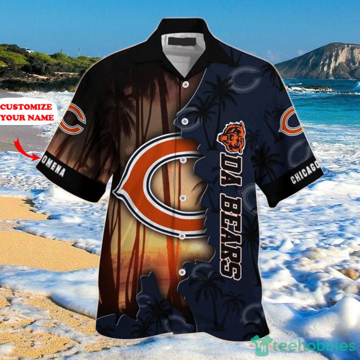 Chicago Bears NFL Hawaiian Shirt Custom Name Product Photo 1