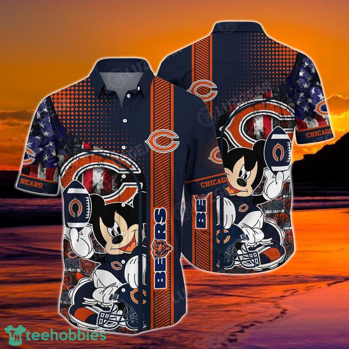Chicago Bears NFL Hawaiian Shirt Mickey Graphic 3D Printed Best Gift For Fans NFL Product Photo 1
