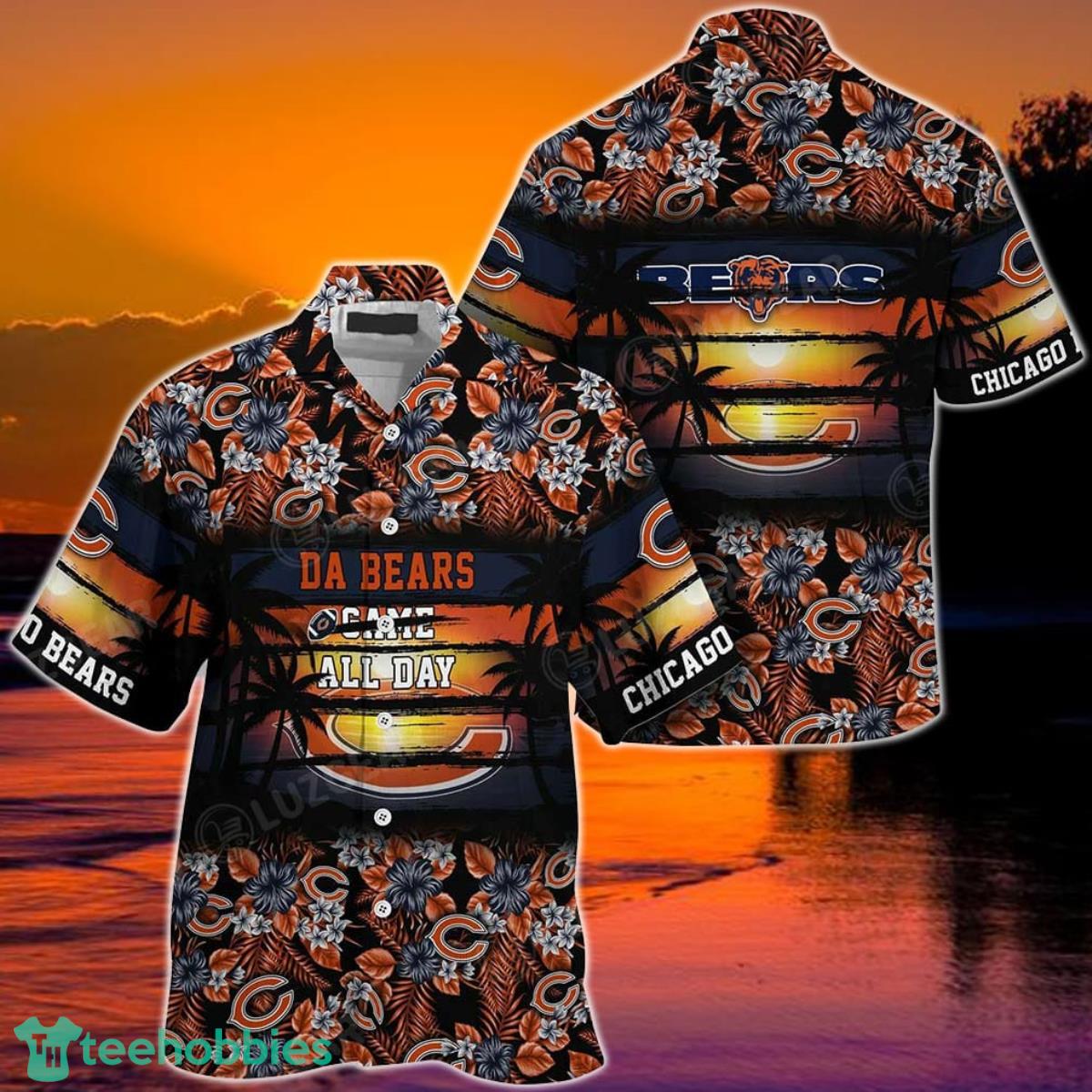 Chicago Bears NFL Summer Hawaiian Shirt Floral Pattern Graphic For Sports Enthusiast Product Photo 1