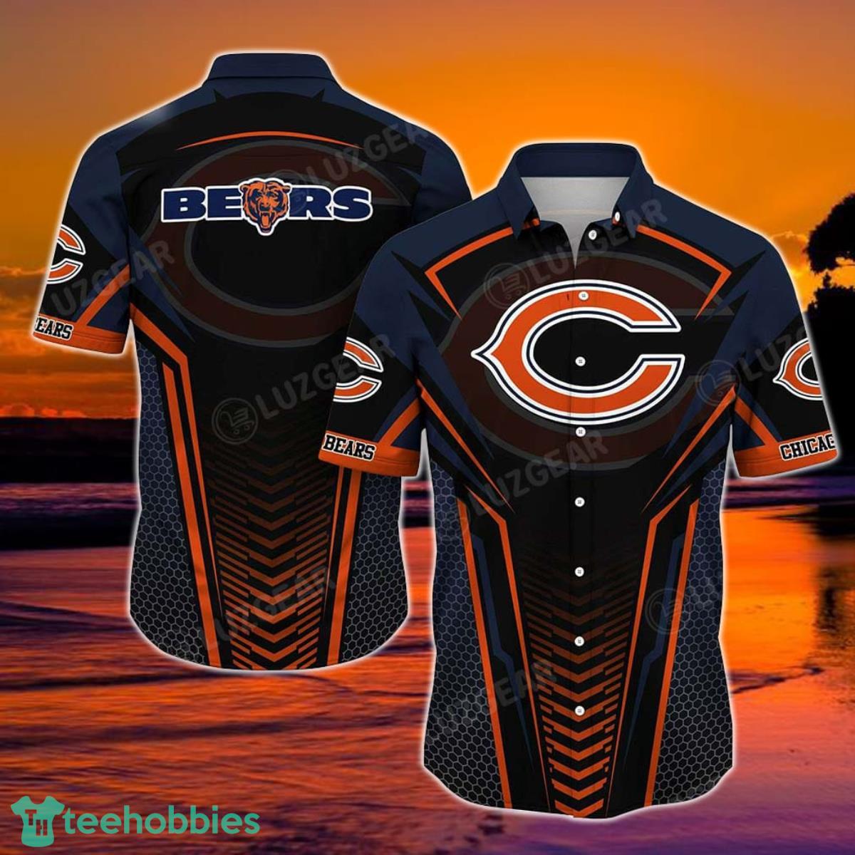 Chicago Bears NFL Team Football Beach Shirt Summer Button Down Hawaiian Shirt Best Fan Ever Product Photo 1
