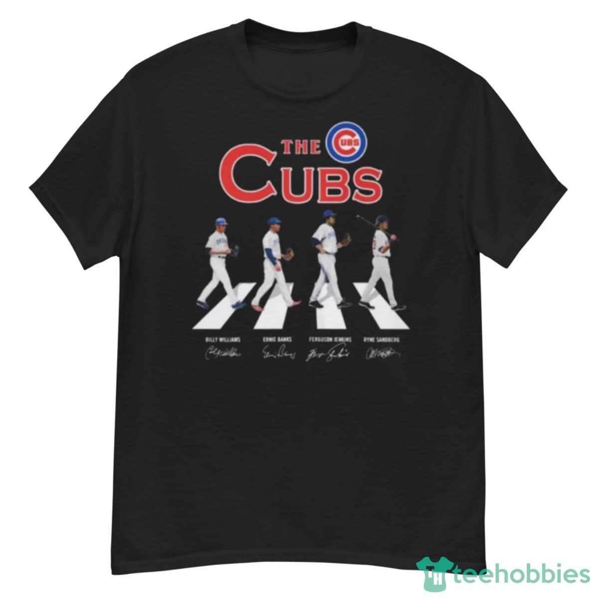 Chicago Cubs Billy Williams Ernie Banks Ferguson Jenkins Ryne Sandberg Signatures Shirt Product Photo 1