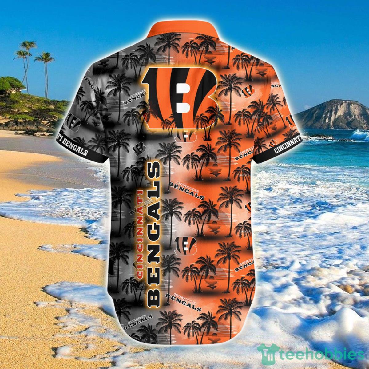 Cincinnati Bengals Hawaiian Shirt Palm Tree Pattern Product Photo 2