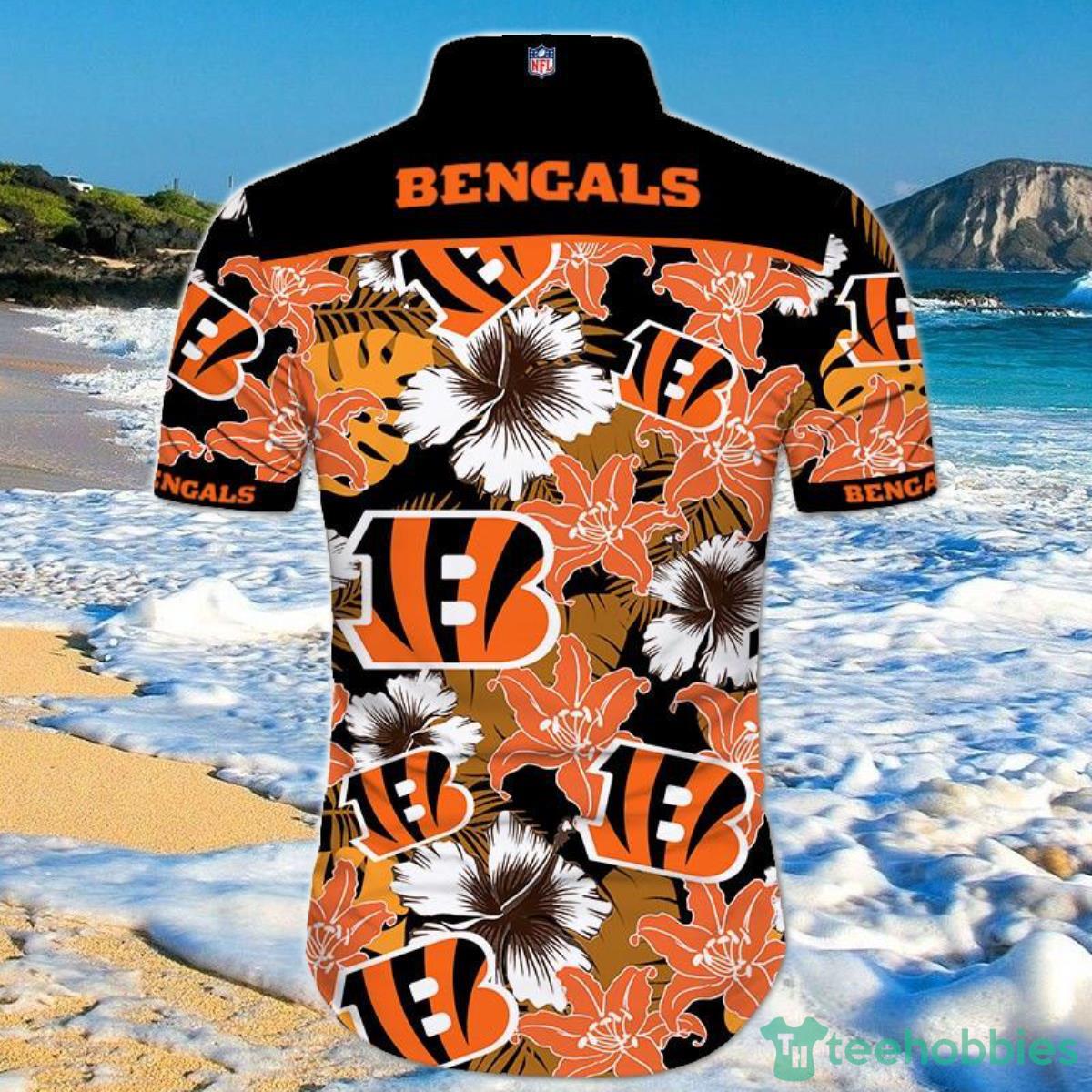 Cincinnati Bengals Hawaiian Shirt Tropical Flower Short Sleeve Product Photo 2