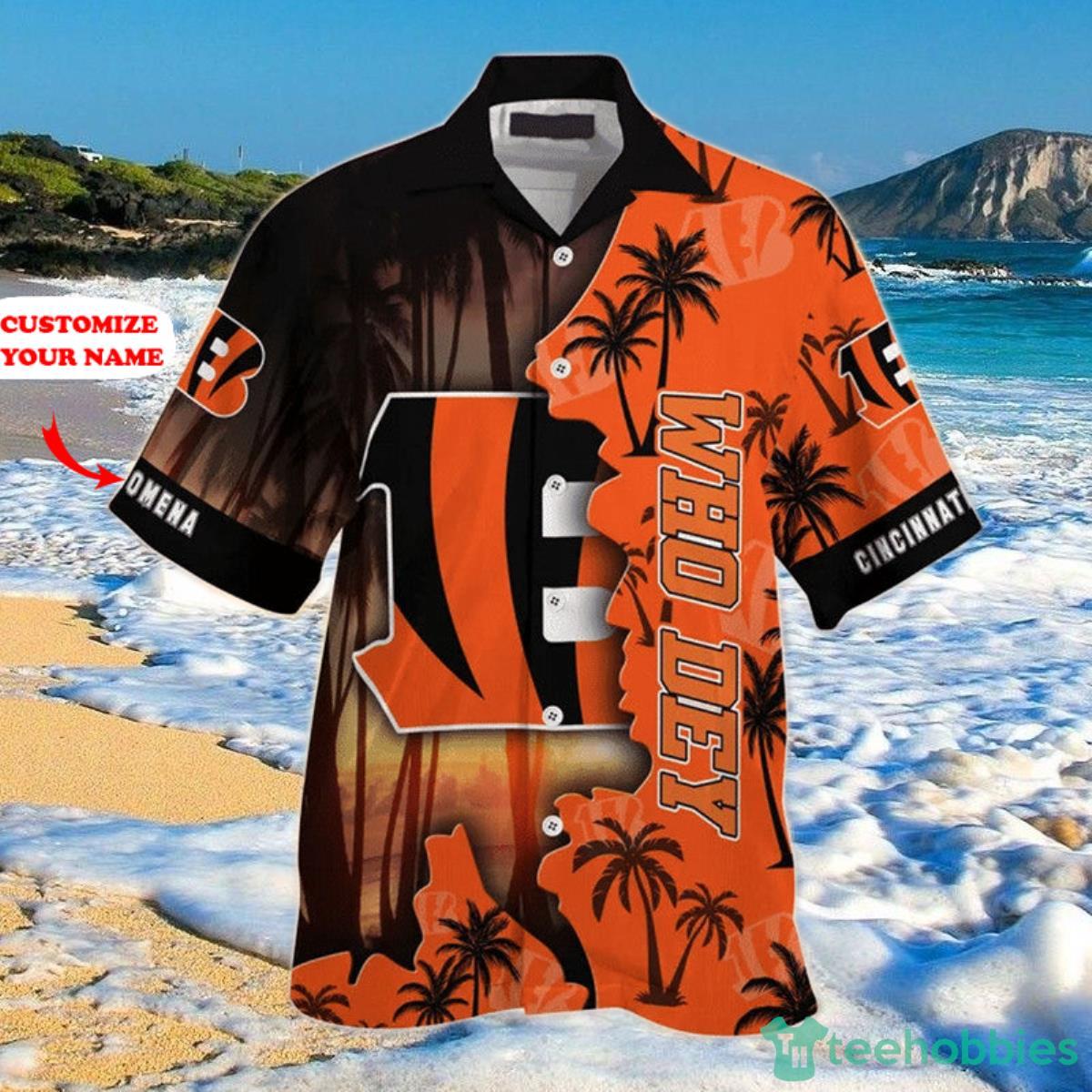 Cincinnati Bengals NFL Hawaiian Shirt Custom Name Product Photo 1